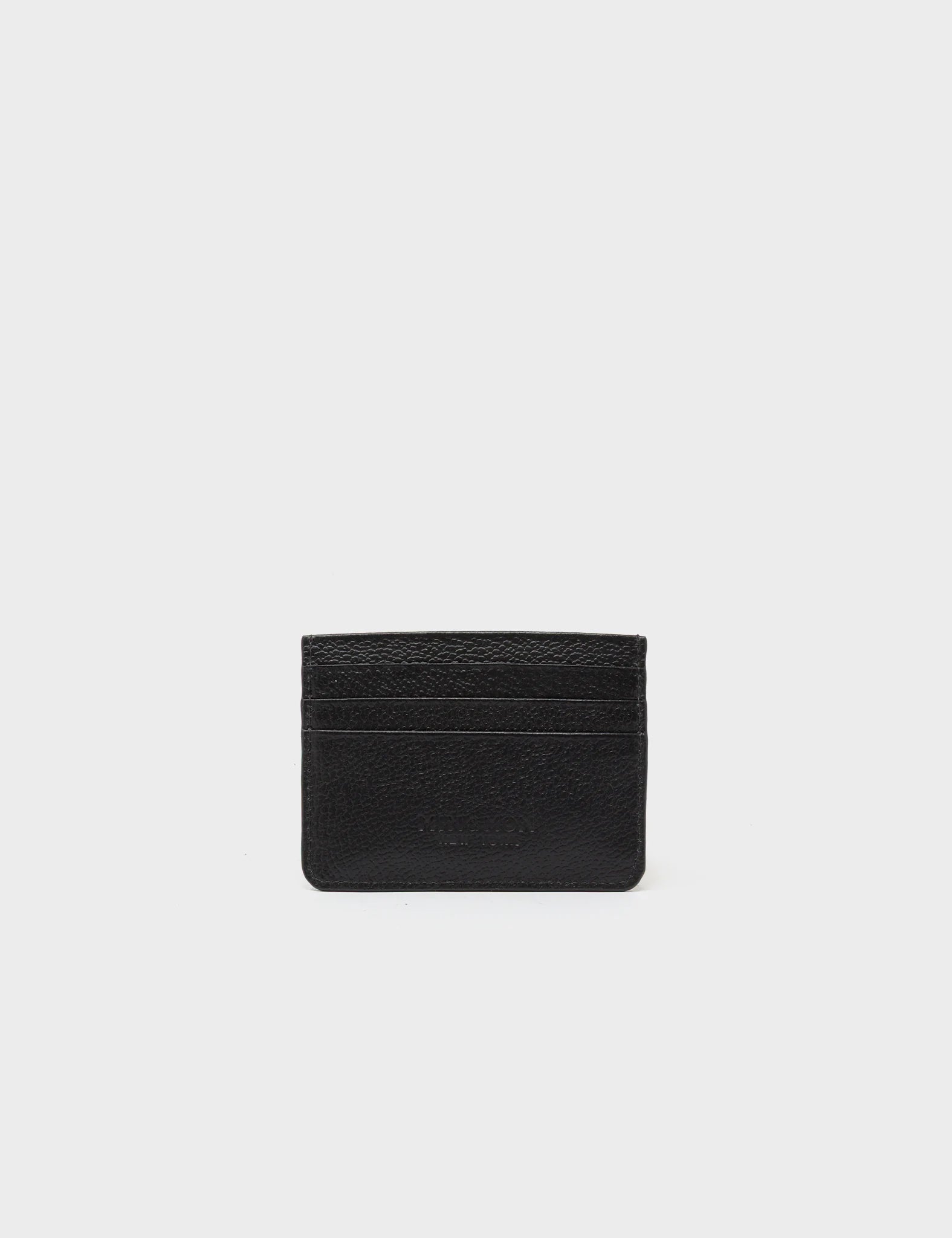 Filium Black Leather Cardholder - Leaves Embroidery - Back