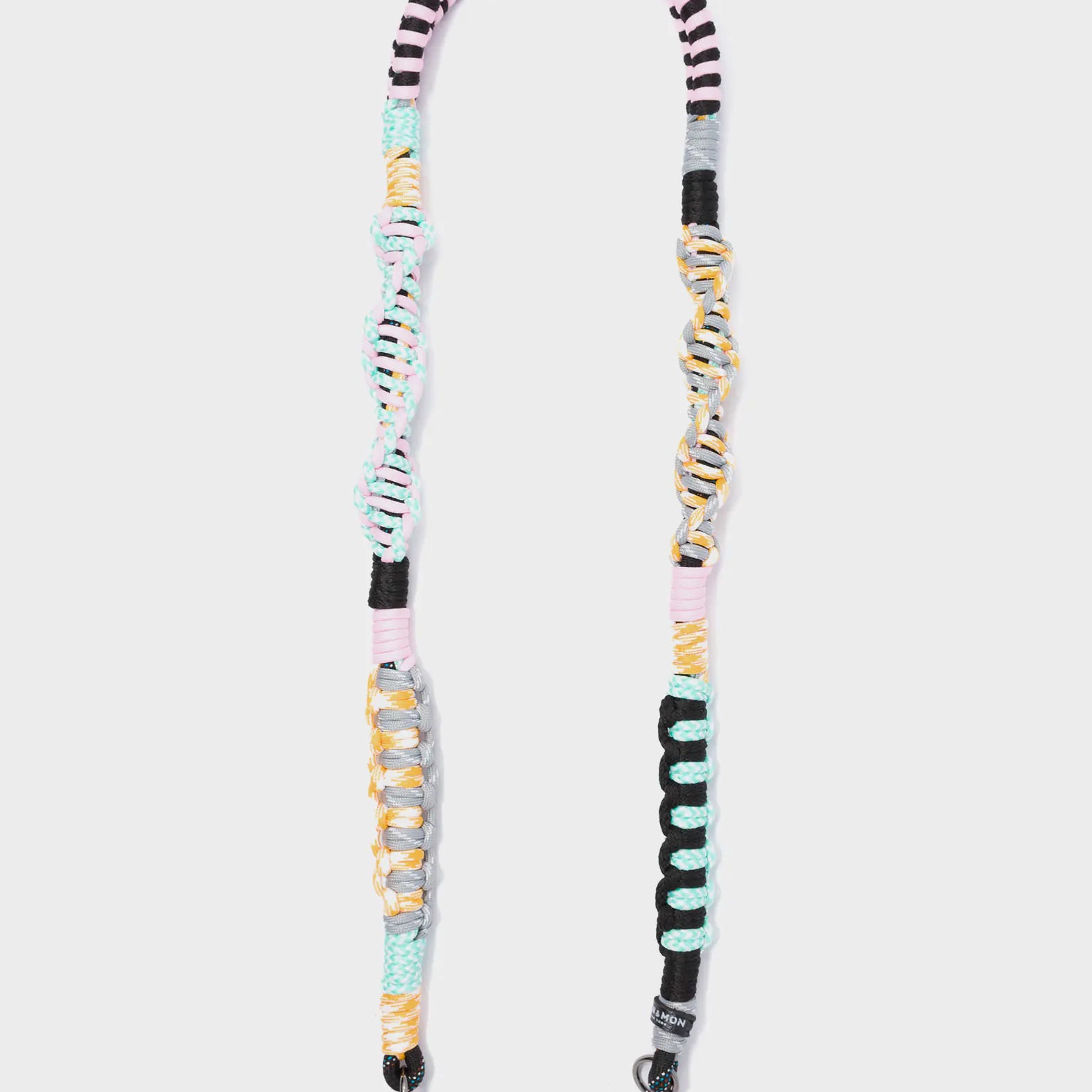 Detachable Shoulder Strap - Yellow, Mint and Gray Handwoven Paracord - Open View