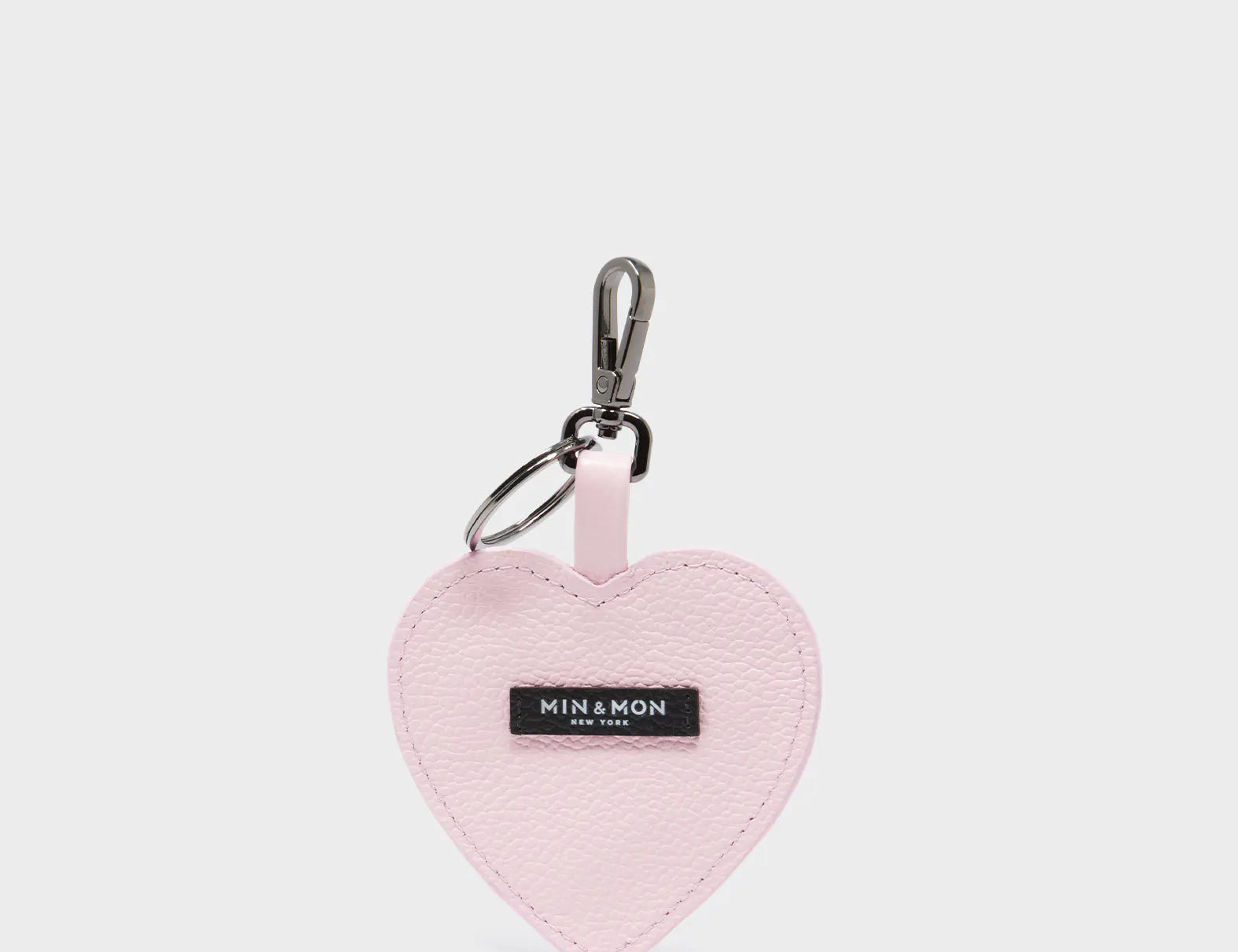 Hearty Smile Charm - Parfait Pink Leather Keychain - Back