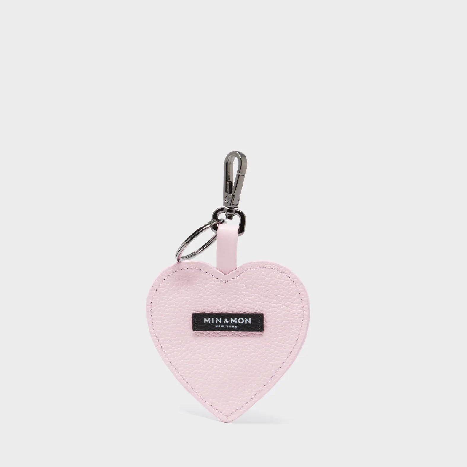Hearty Smile Charm - Parfait Pink Leather Keychain - Back
