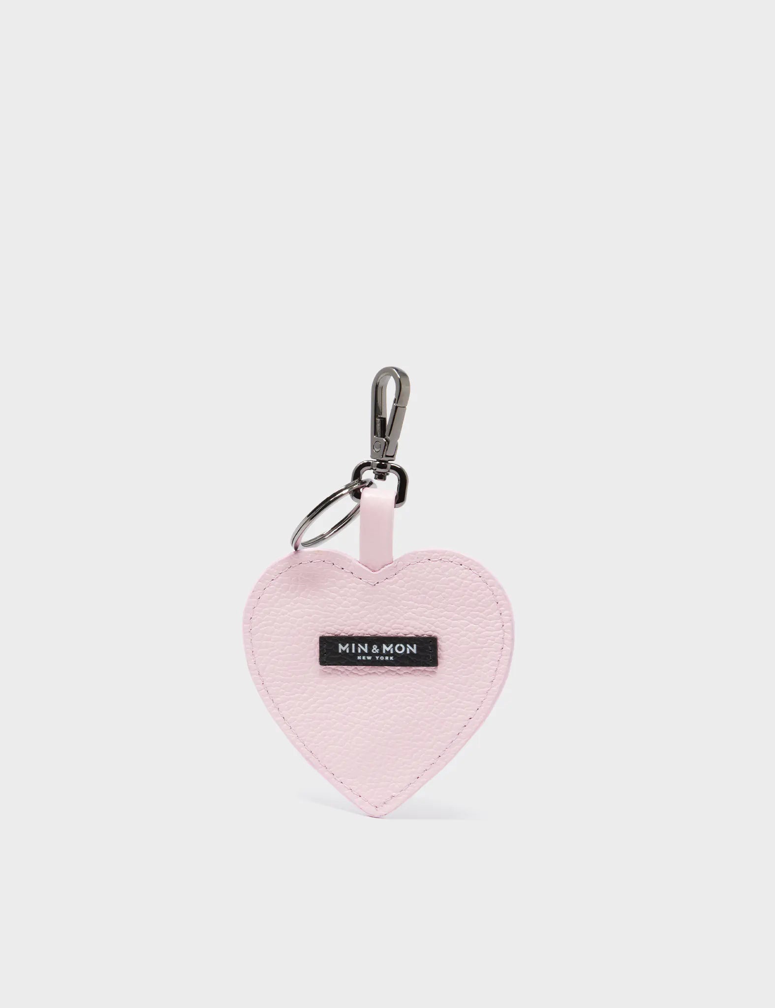 Hearty Smile Charm - Parfait Pink Leather Keychain - Back