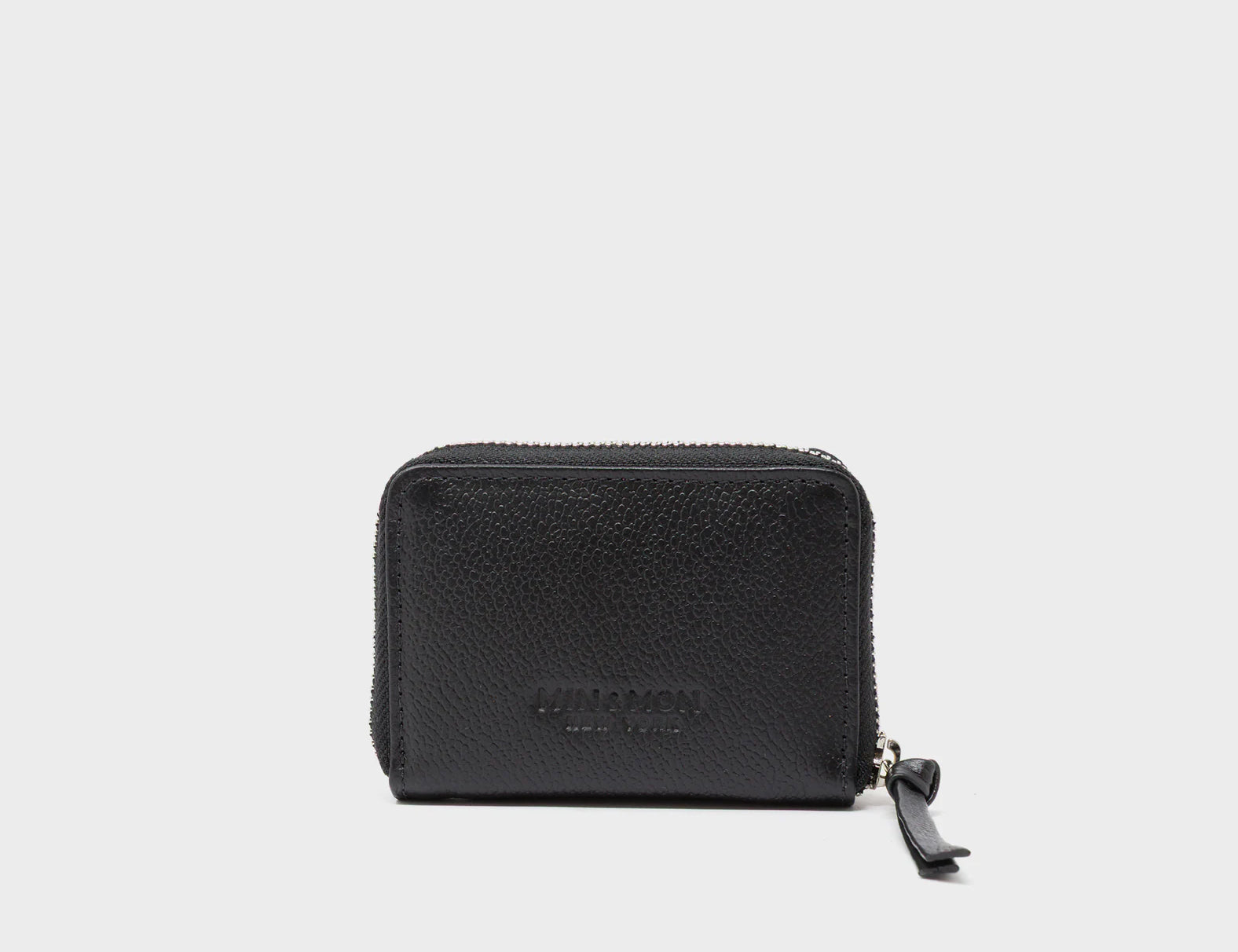 Frodo Black Leather Zip Around Wallet - Happy Cloud Applique - Back