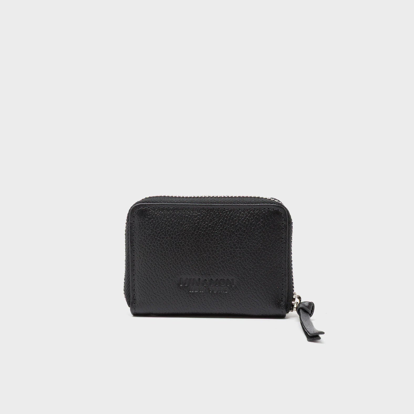 Frodo Black Leather Zip Around Wallet - Happy Cloud Applique - Back