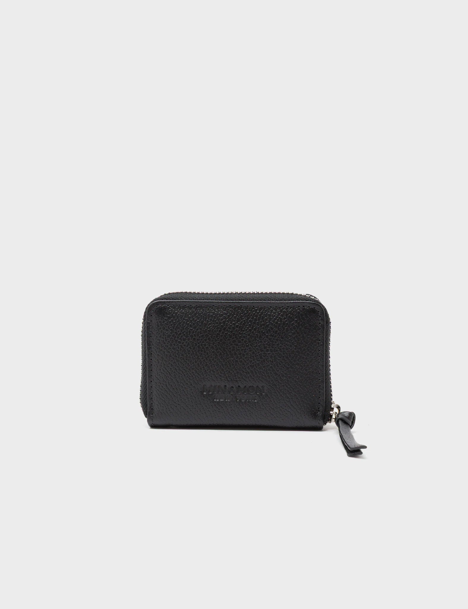 Frodo Black Leather Zip Around Wallet - Happy Cloud Applique - Back