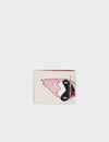 Felicia Cream Leather Bifold Wallet  - Preppy Bird Print
