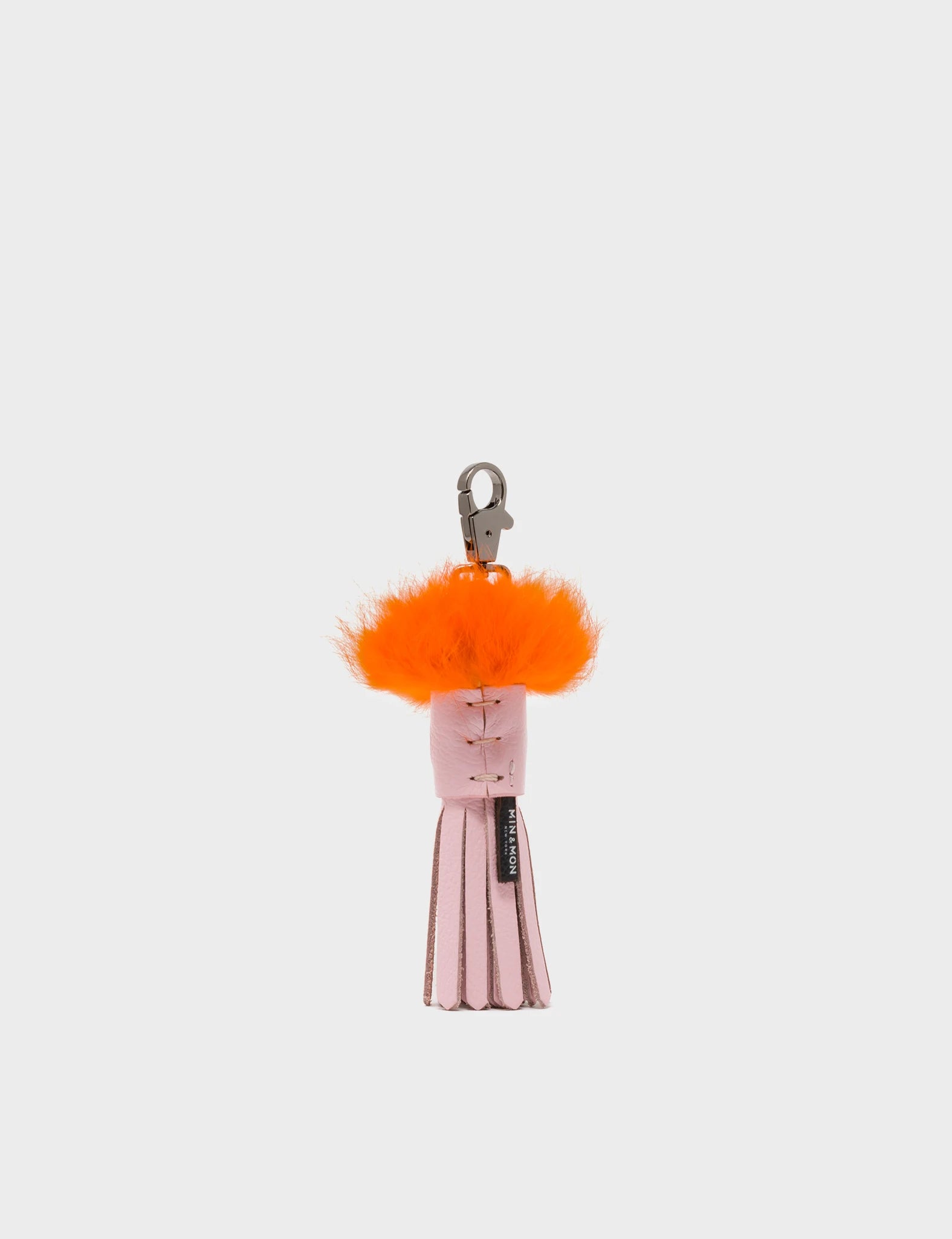 Calamari Charm - Parfait Pink and Orange Fur Keychain - Back