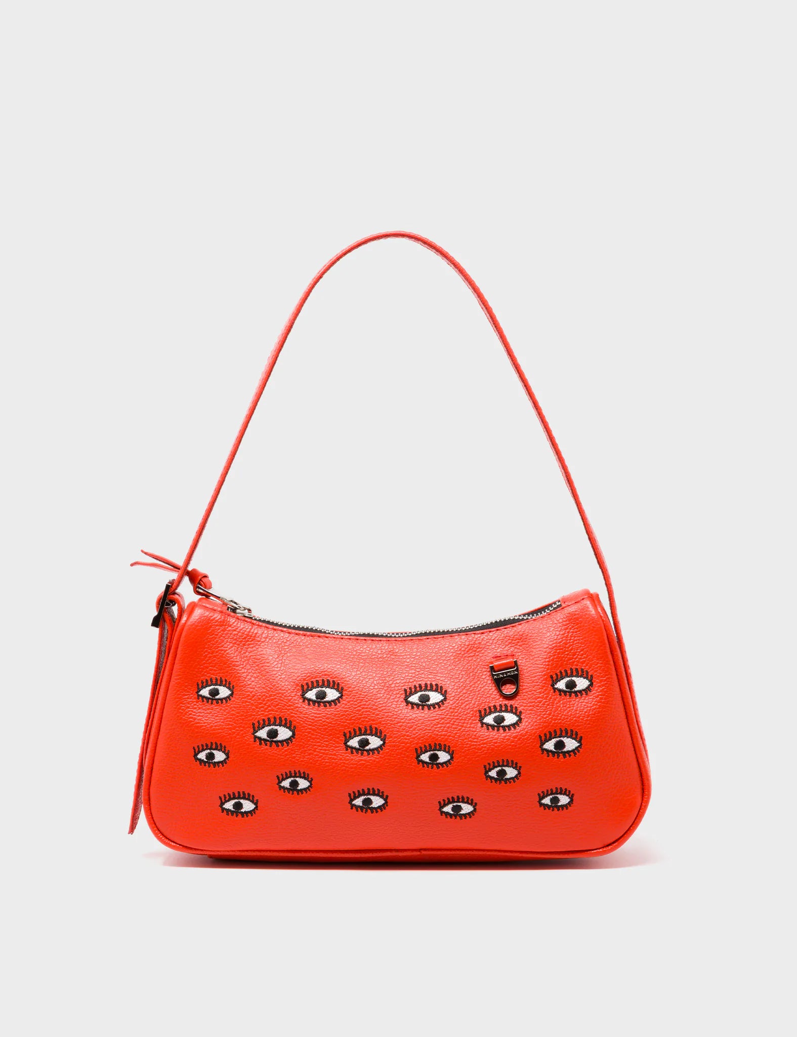 Lucas Hobo Mini Fiesta Red Handbag - All Over Eyes Embroidery - Front