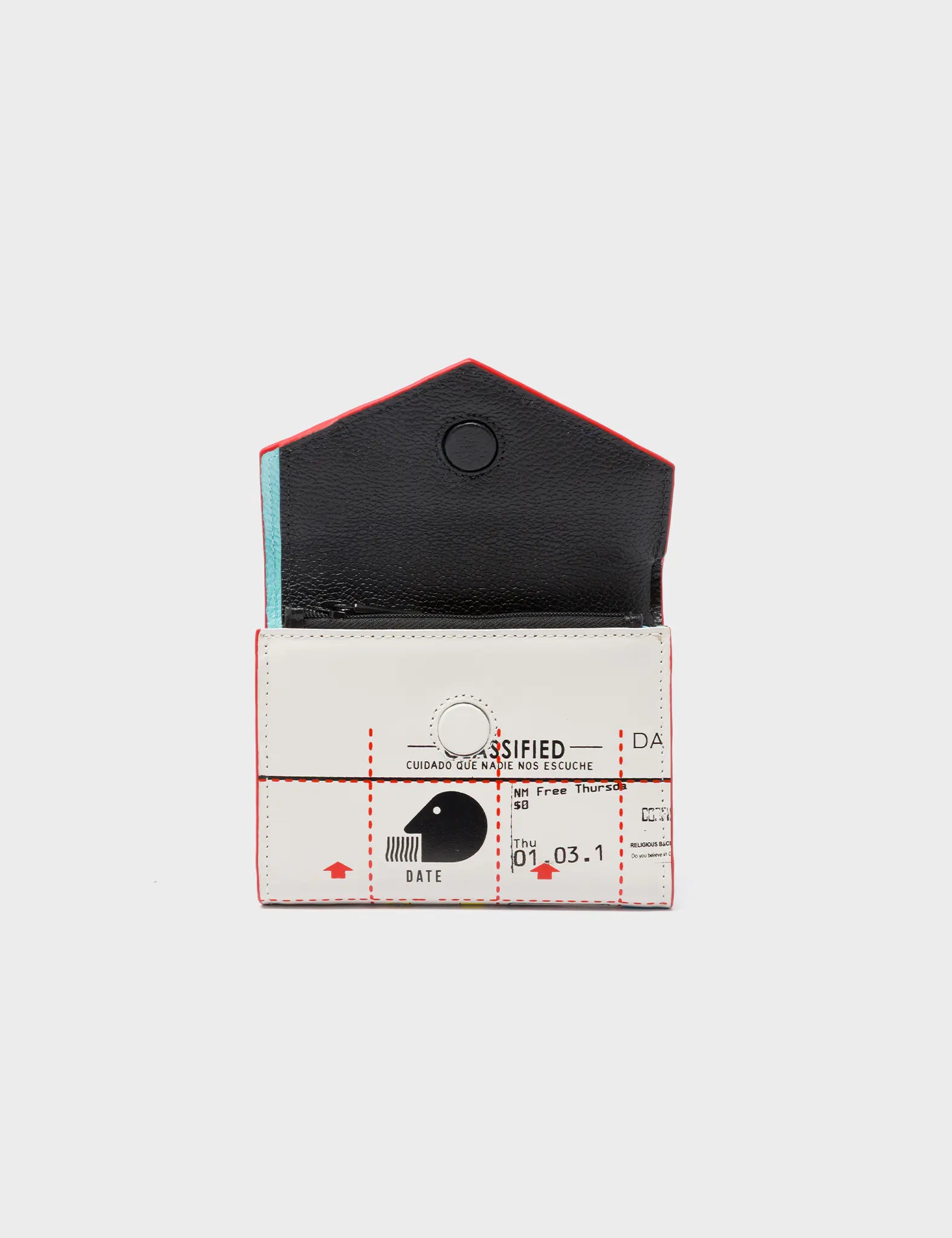 Fiona Cream Leather Wallet - Kind Type Design - Front Open View