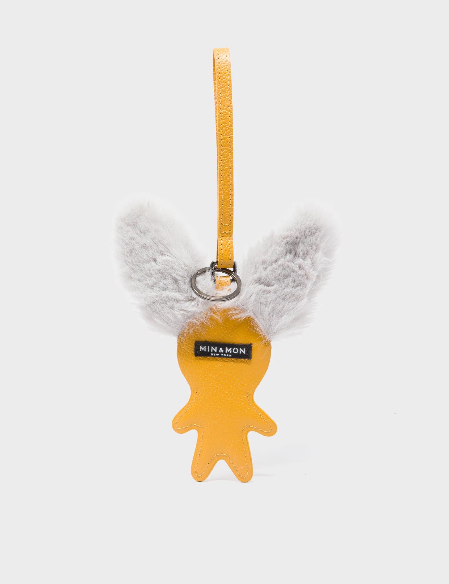 Fluffy Fella Charm - Marigold Leather Bag Charm - Back