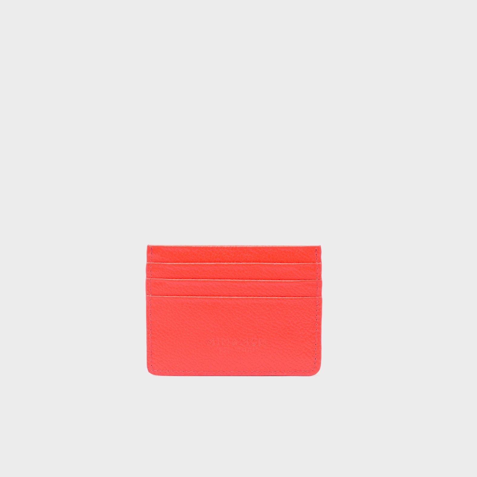 Fiesta Red Leather Cardholder - All Over Eyes Embroidery - Back 