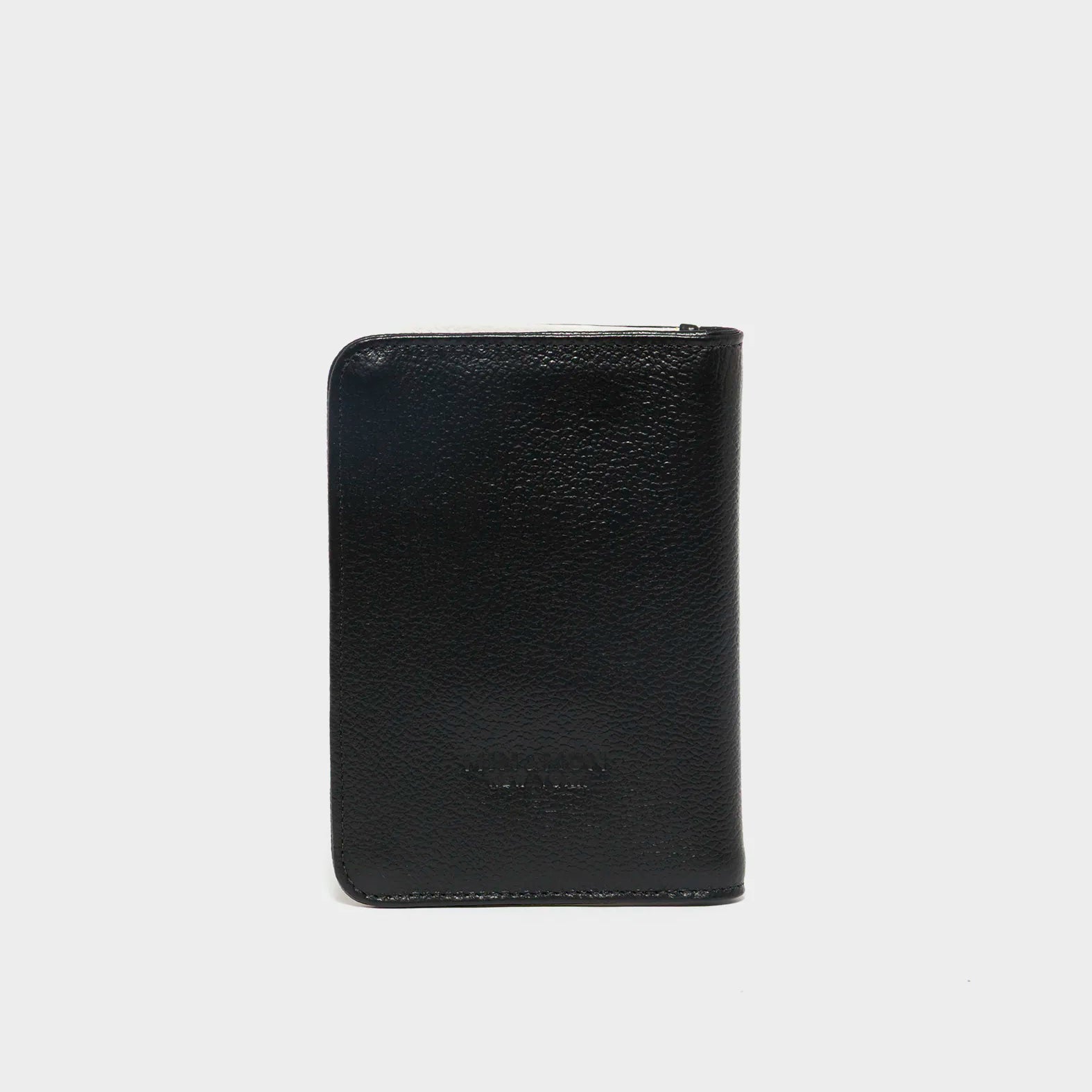 Frida Black Leather Passport Cover - Pigeonista Design - Back View