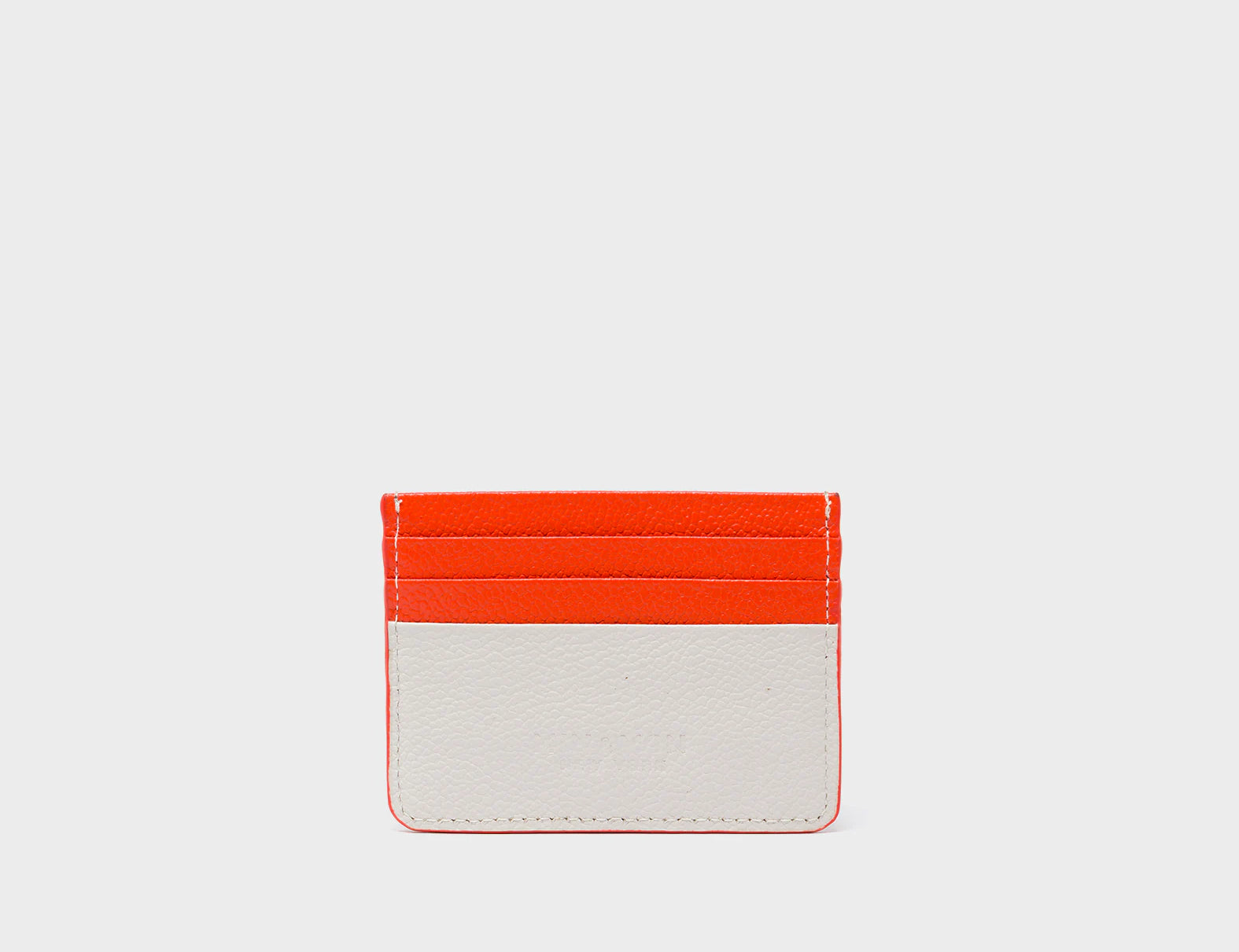Filium Cream and Fiesta Red Leather Cardholder - Classic Eye and Heart Applique - back