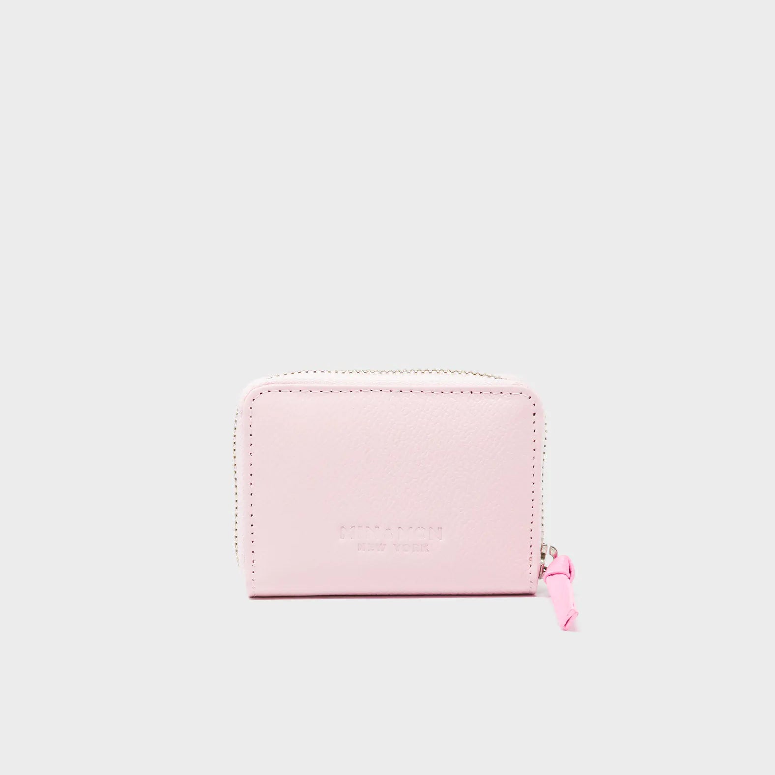 Frodo Parfait Pink Leather Zip Around Wallet - Fuzzy Monster Applique - Back