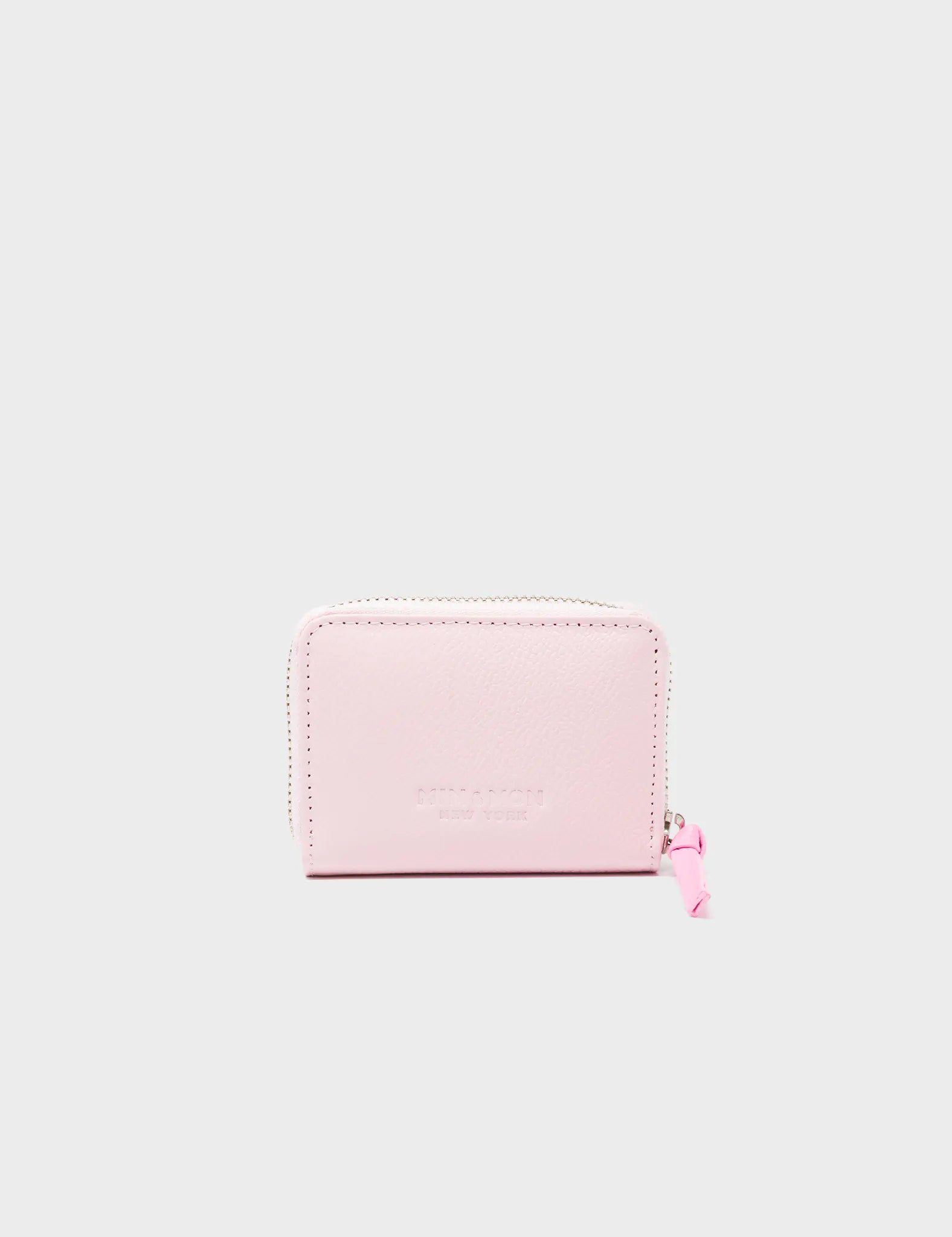 Frodo Parfait Pink Leather Zip Around Wallet - Fuzzy Monster Applique - Back