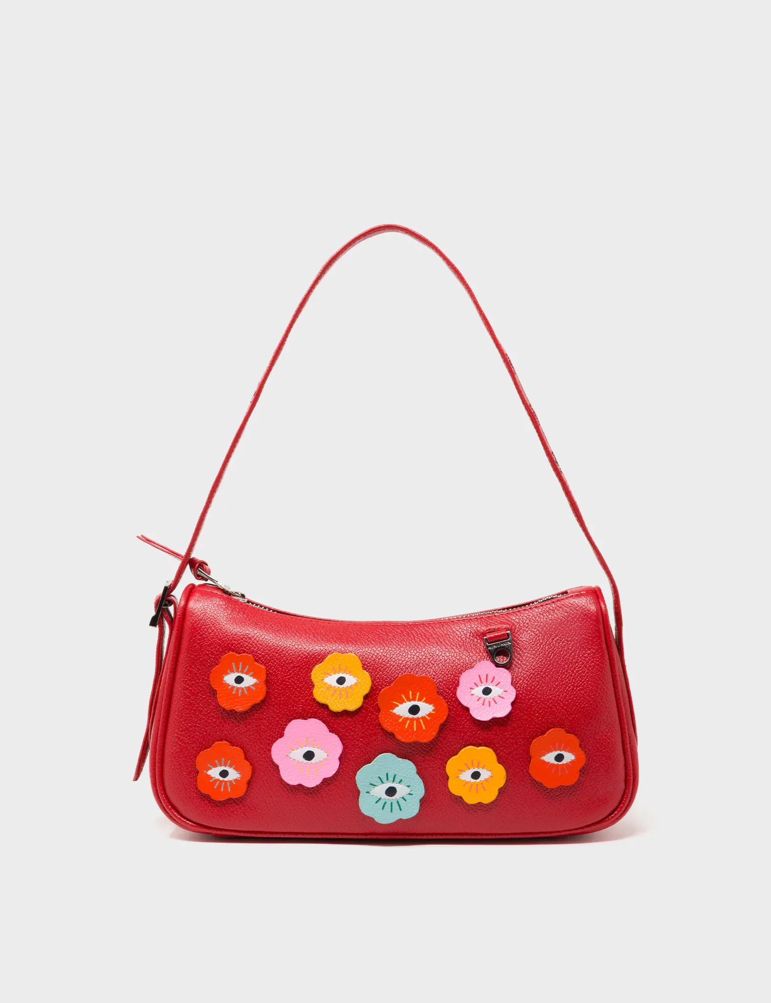 Lucas Hobo Mini Jester Red Handbag - Floralia Design - Front View