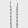 Detachable Moonwalk Gray Leather Shoulder Strap - All Over Eyes Embroidery 