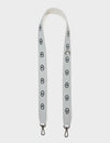 Detachable Moonwalk Gray Leather Shoulder Strap - All Over Eyes Embroidery