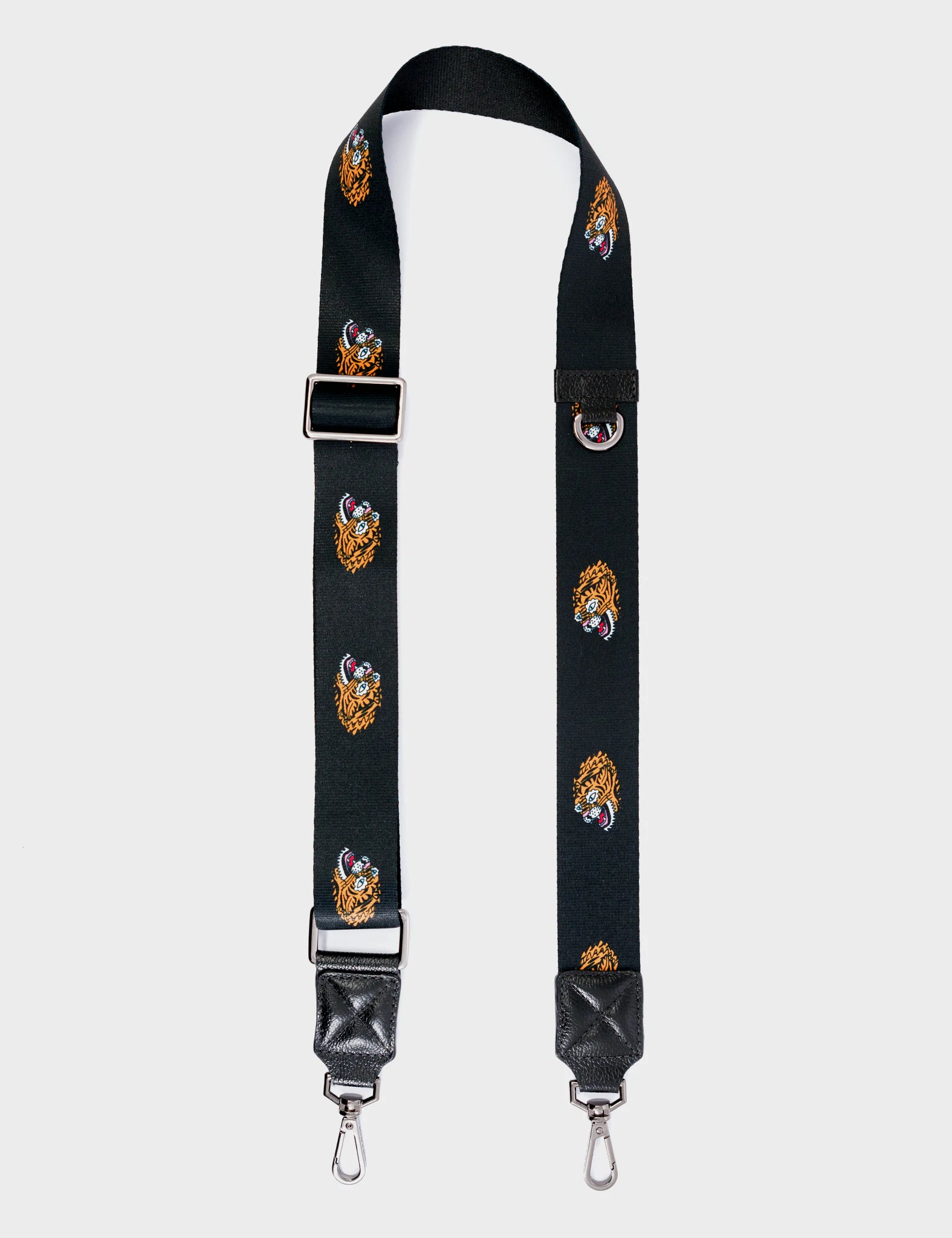 Detachable Black Nylon Strap - Blazing Tiger Design - Front