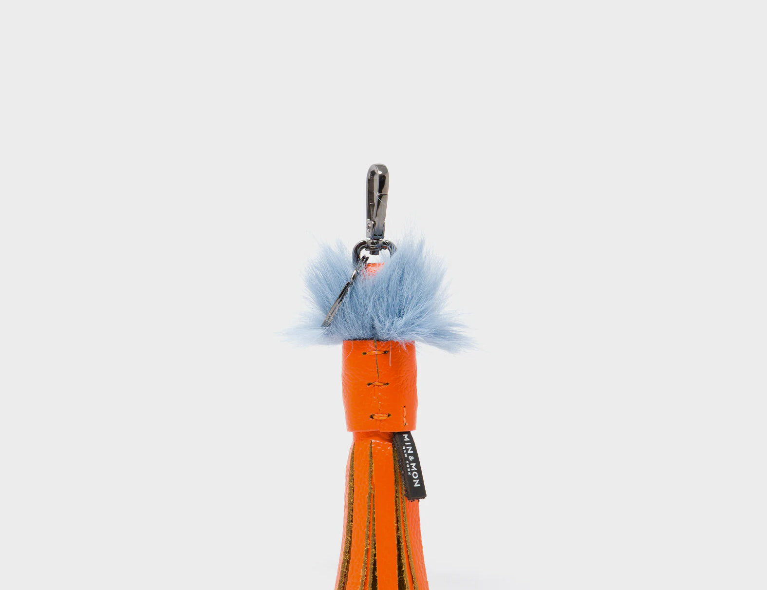 Callie Marie Mayne - Neon Orange Leather and Blue Faux Fur - back