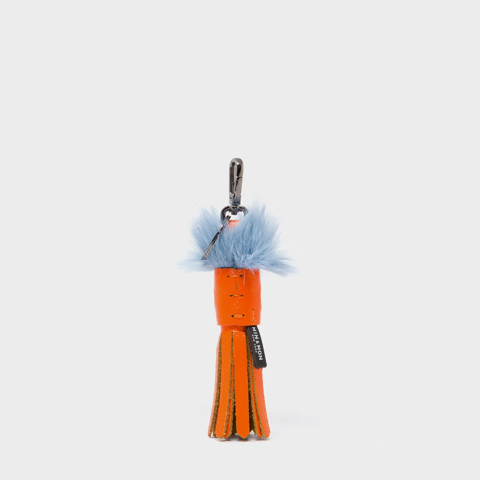 Callie Marie Mayne - Neon Orange Leather and Blue Faux Fur - back