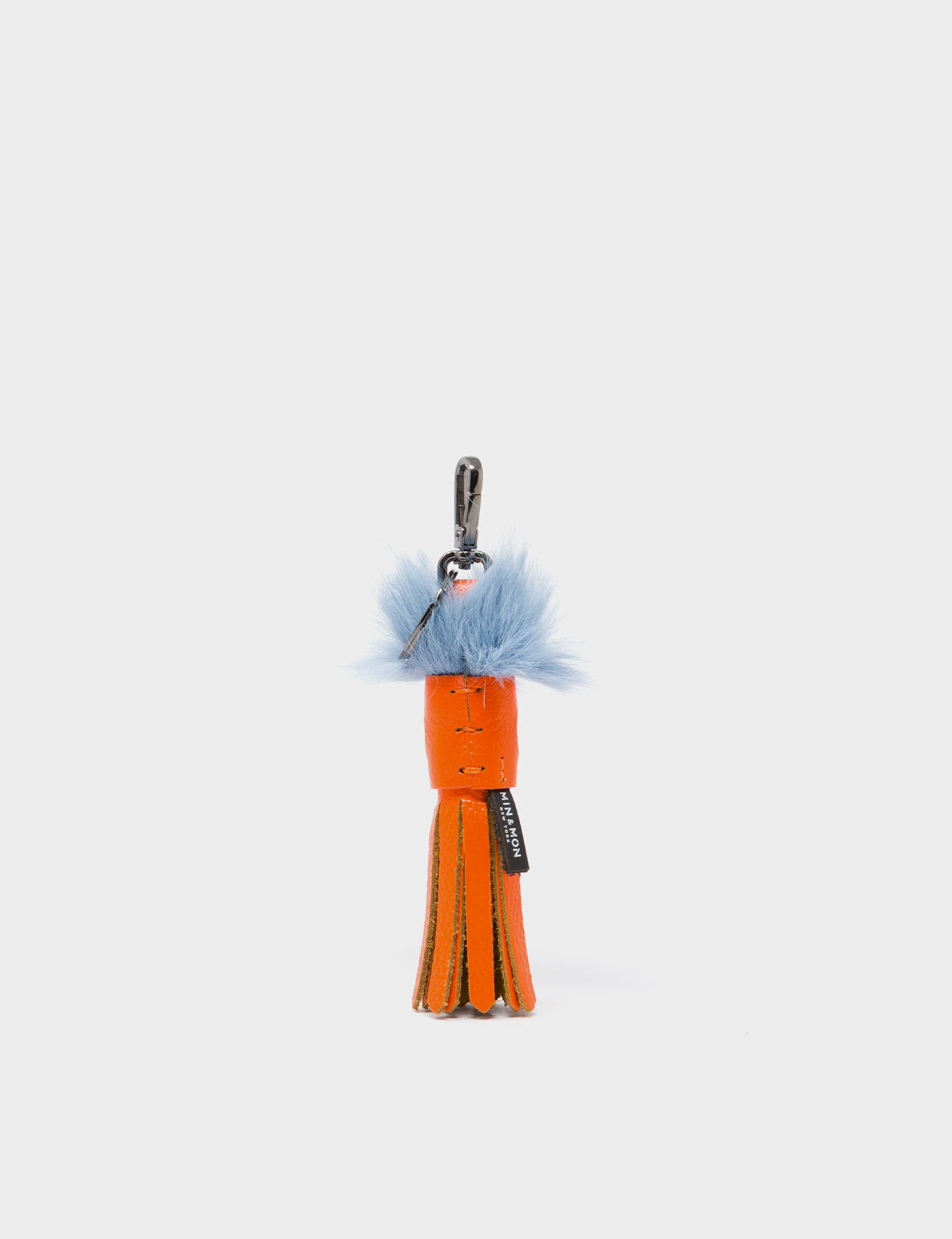 Callie Marie Mayne - Neon Orange Leather and Blue Faux Fur - back