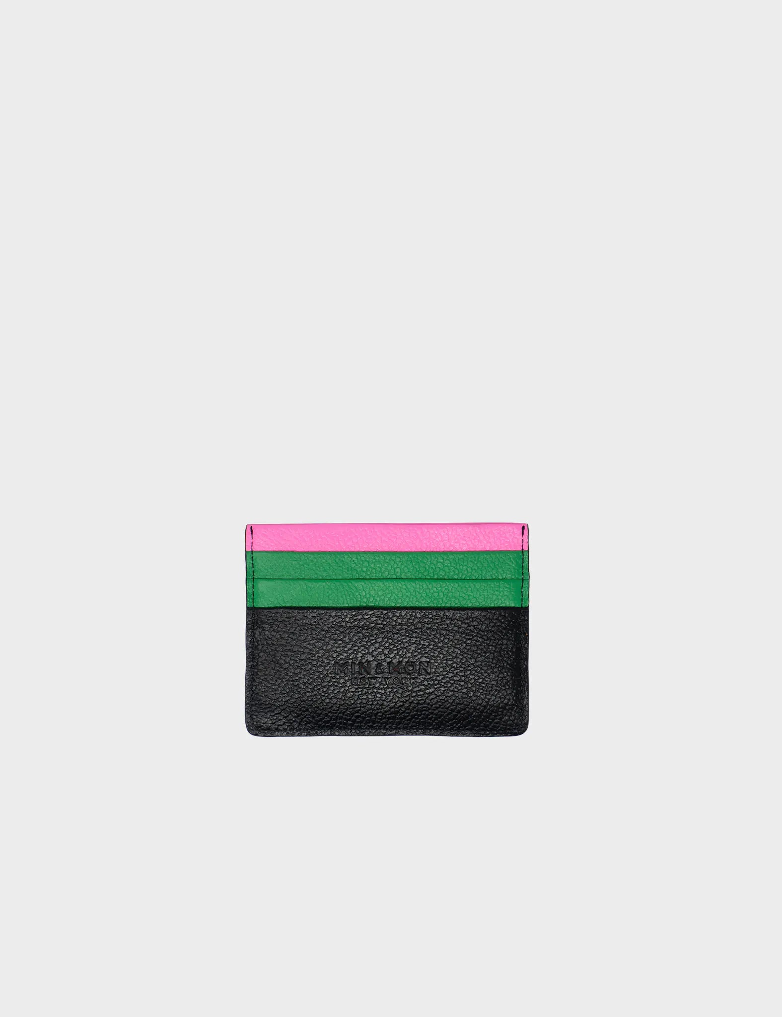 Filium Black Leather Cardholder - Flowers Embroidery - Back