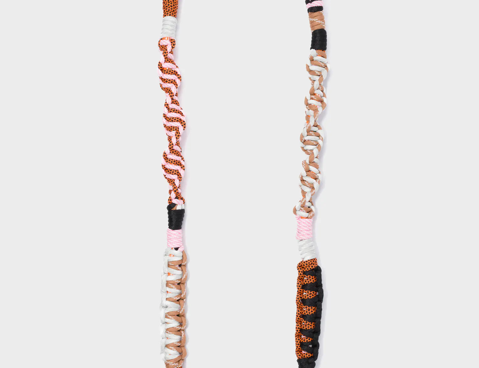 Detachable Shoulder Strap - Pink, Brown and Orange Handwoven Paracord - Open View