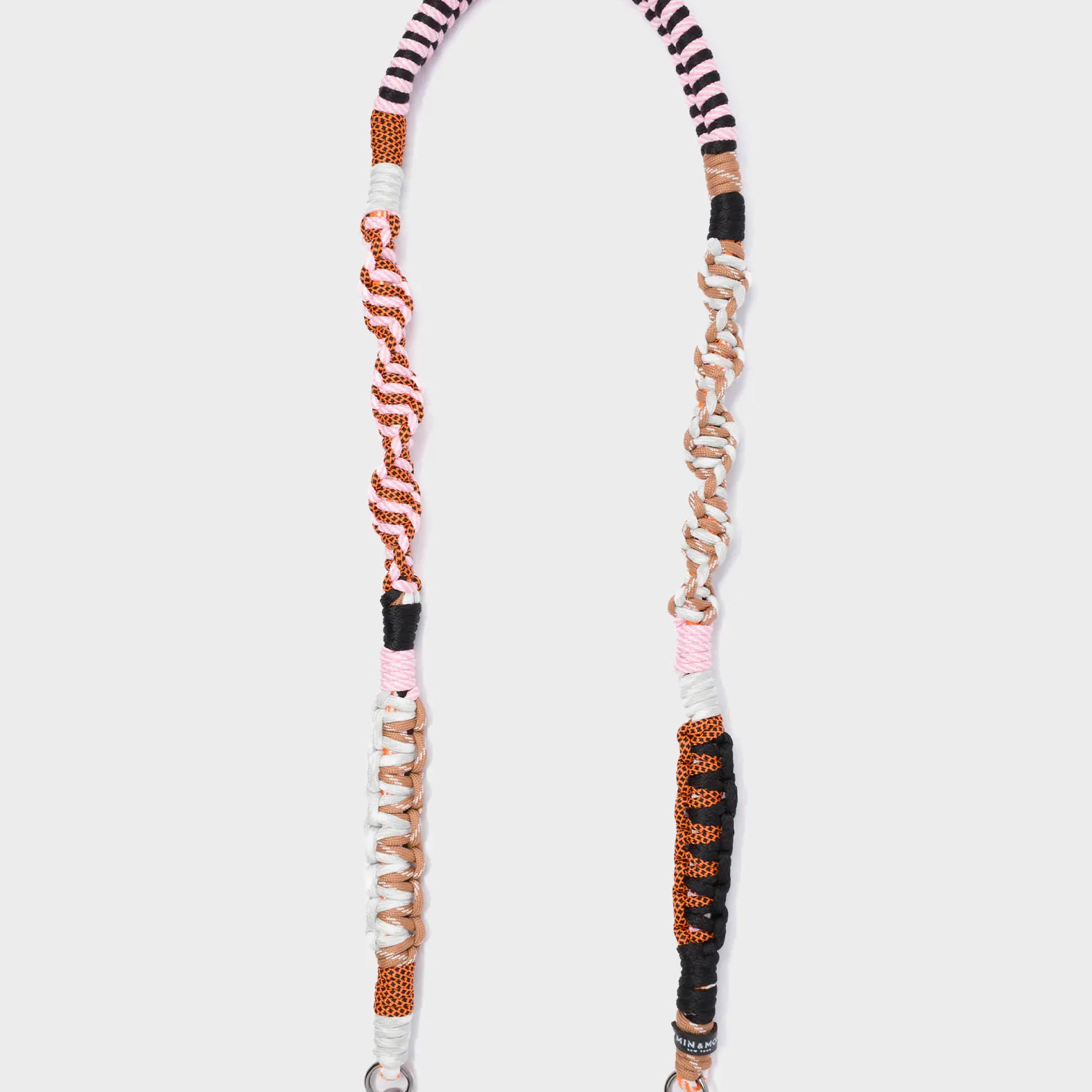 Detachable Shoulder Strap - Pink, Brown and Orange Handwoven Paracord - Open View
