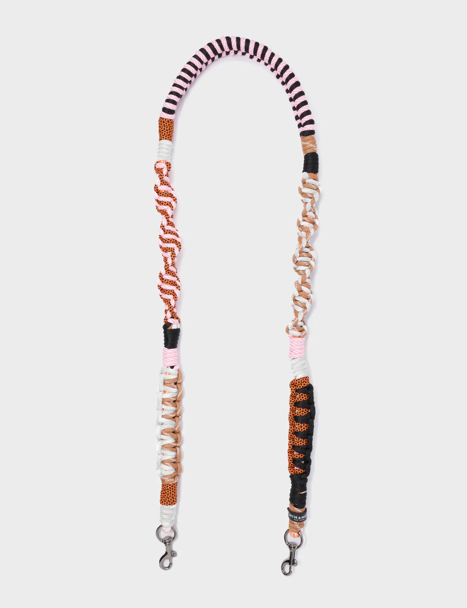 Detachable Shoulder Strap - Pink, Brown and Orange Handwoven Paracord - Open View