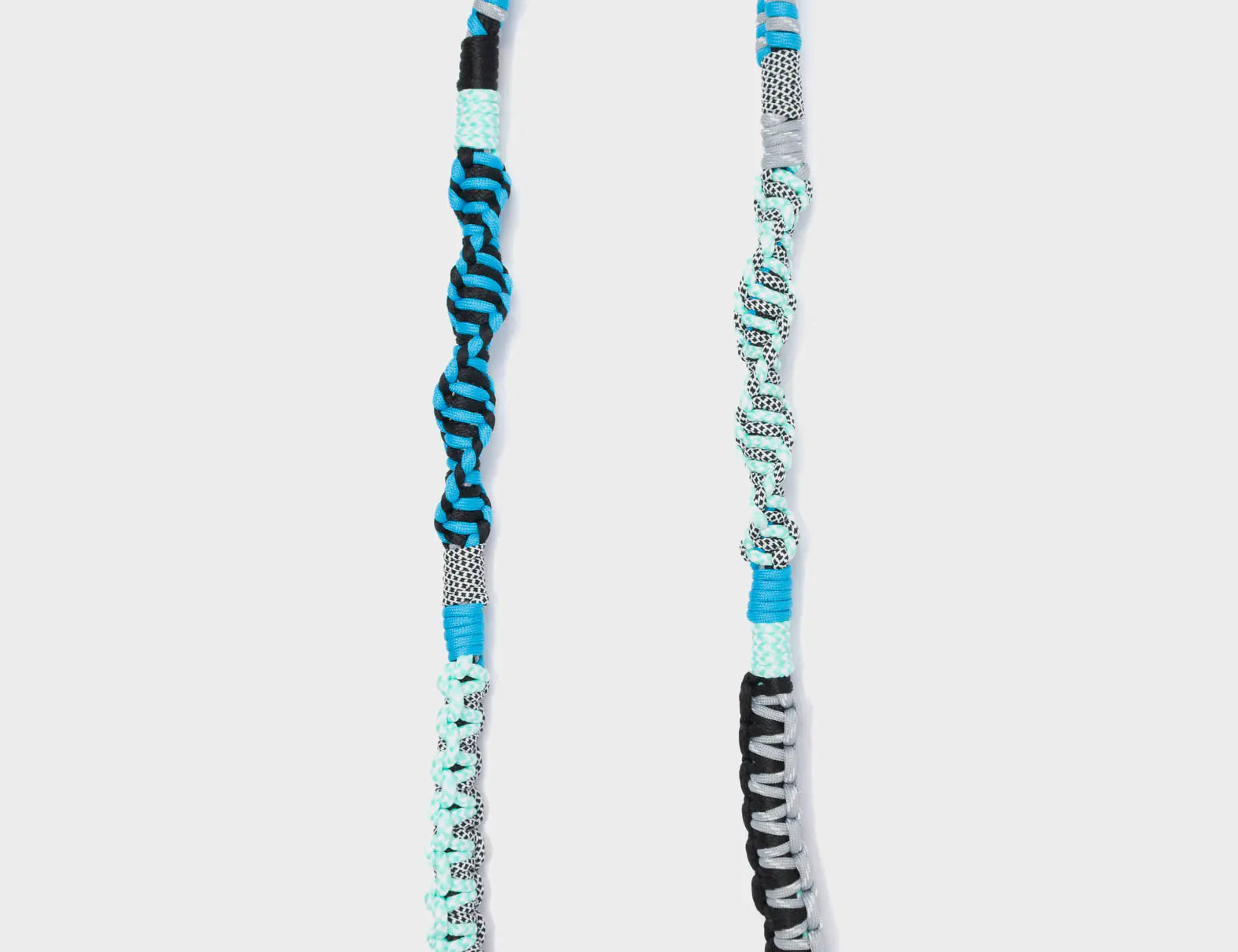 Detachable Shoulder Strap - Blue and Black Handwoven Paracord - Open View