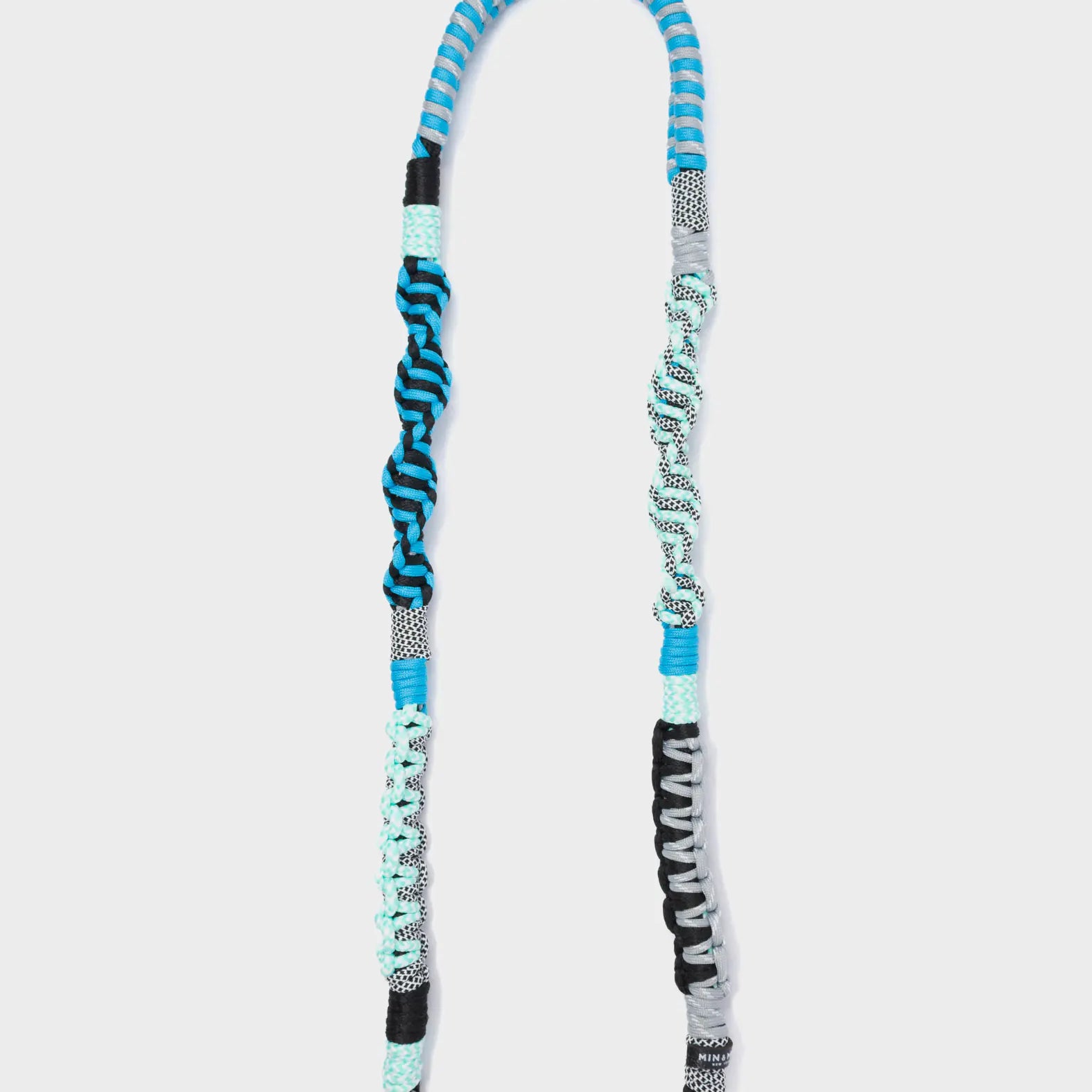 Detachable Shoulder Strap - Blue and Black Handwoven Paracord - Open View