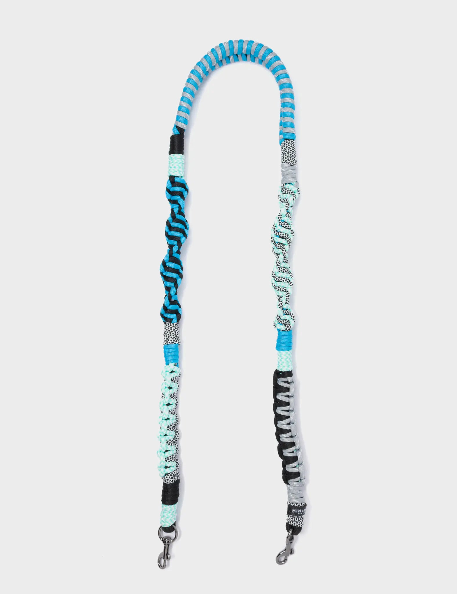 Detachable Shoulder Strap - Blue and Black Handwoven Paracord - Open View