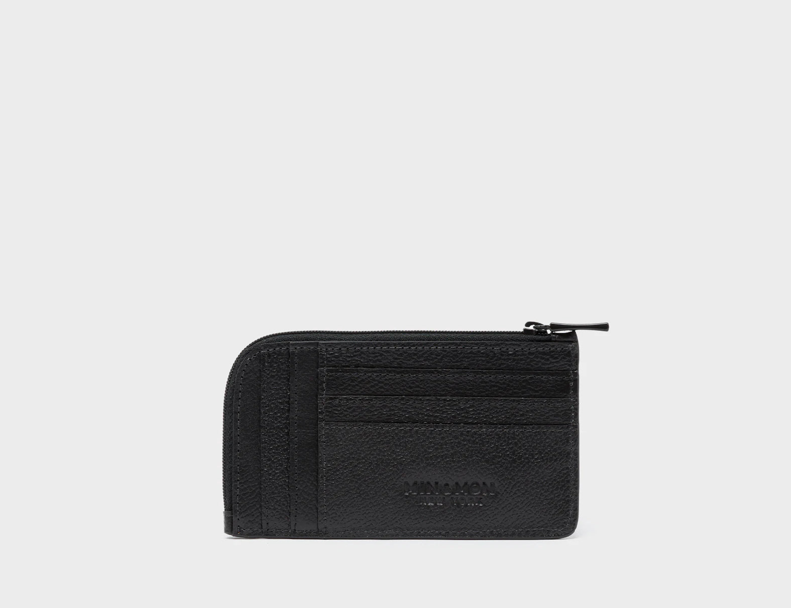 Fausto Black Leather Zip-around Cardholder - Flying Tiger Embroidery - Back View