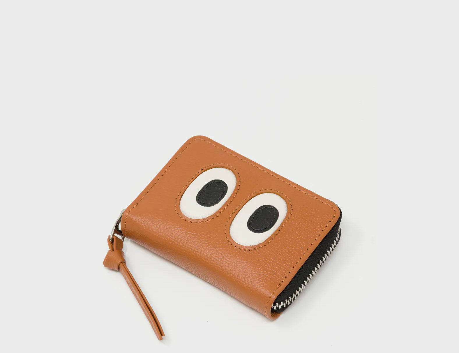 Frodo Caramel Leather Zip Around Wallet - Eyes Engraved - Side