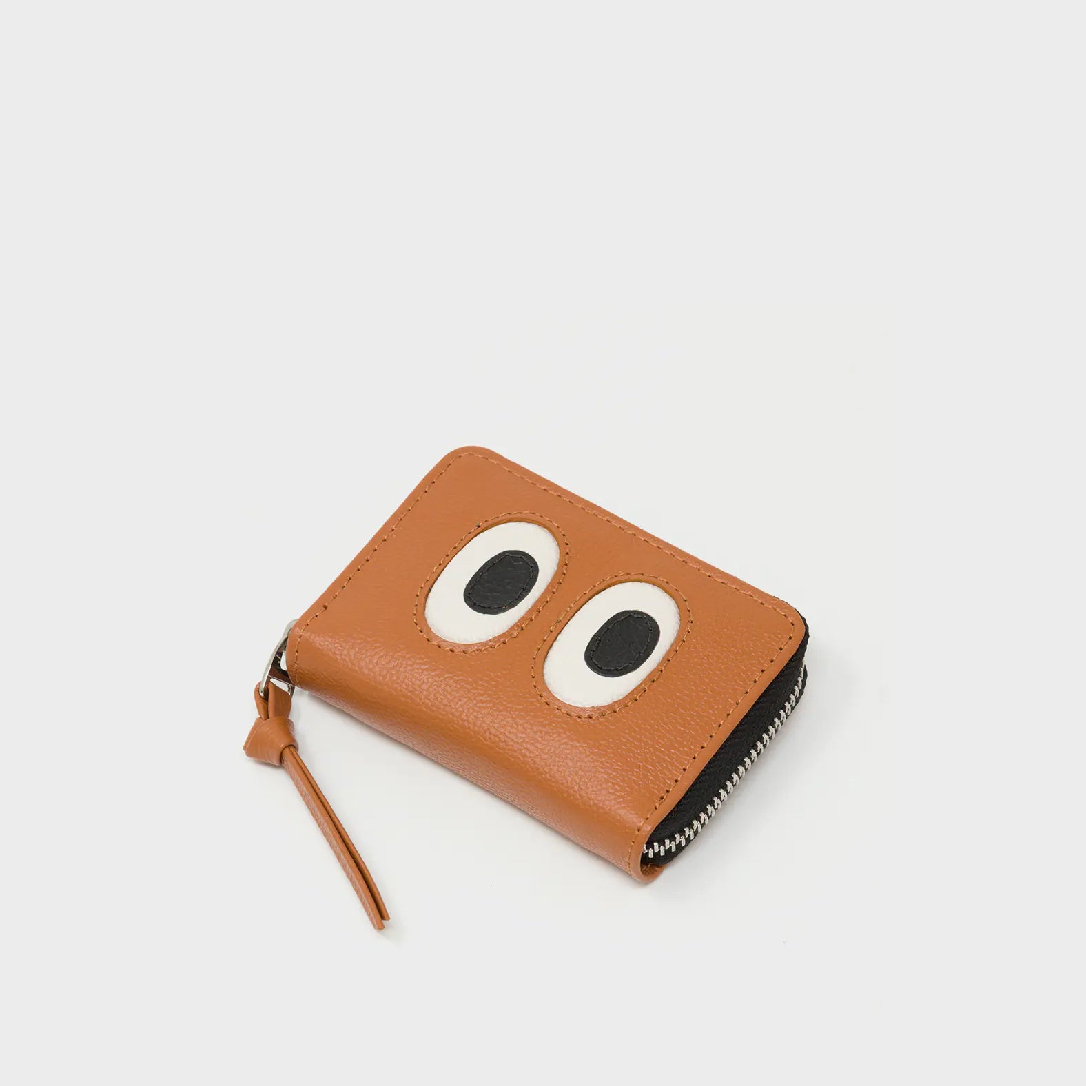 Frodo Caramel Leather Zip Around Wallet - Eyes Engraved - Side