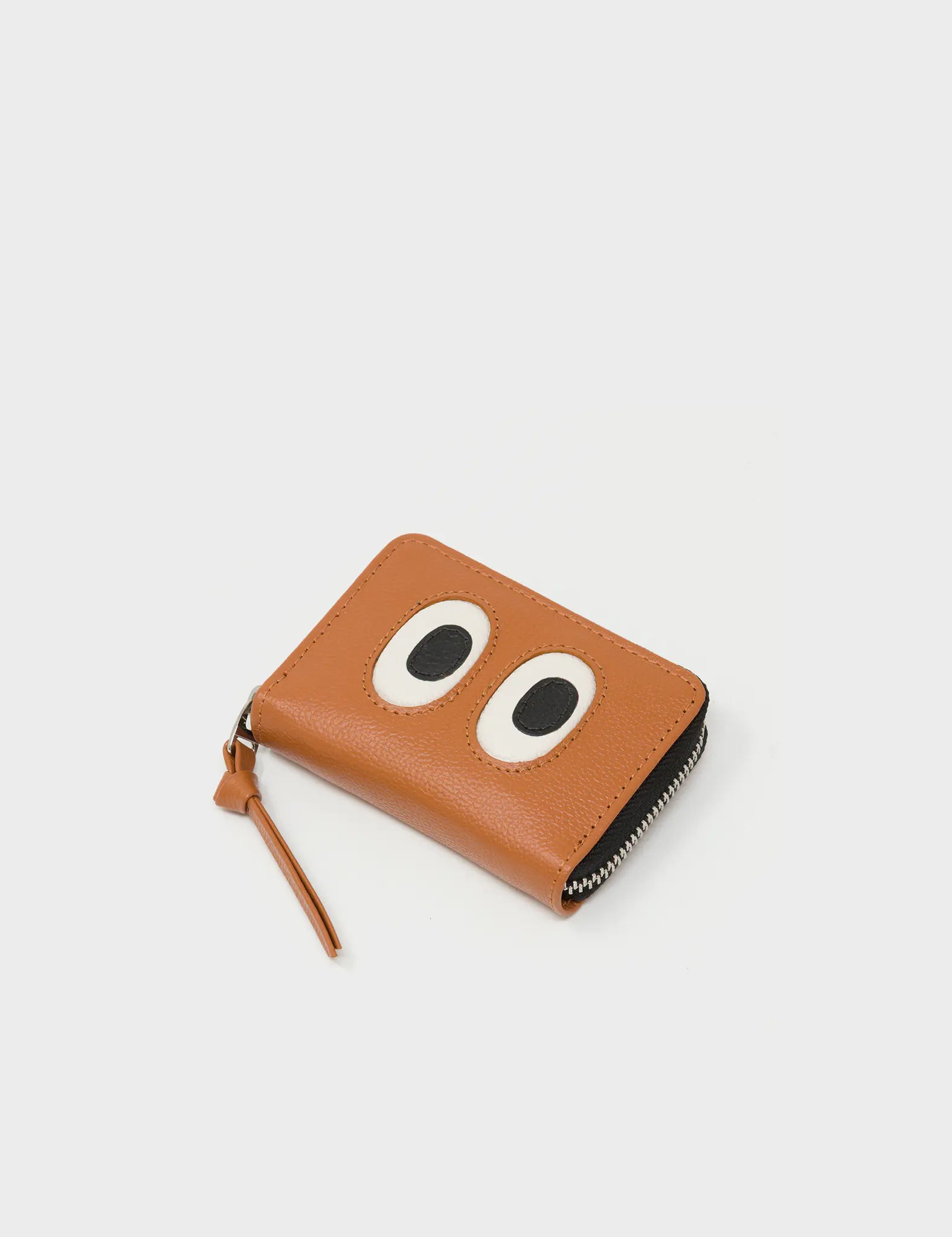 Frodo Caramel Leather Zip Around Wallet - Eyes Engraved - Side