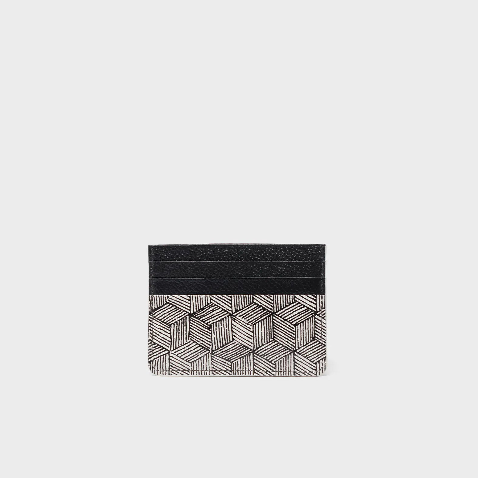 Filium Black and Cream Leather Cardholder - All Over Eyes Design - Back View