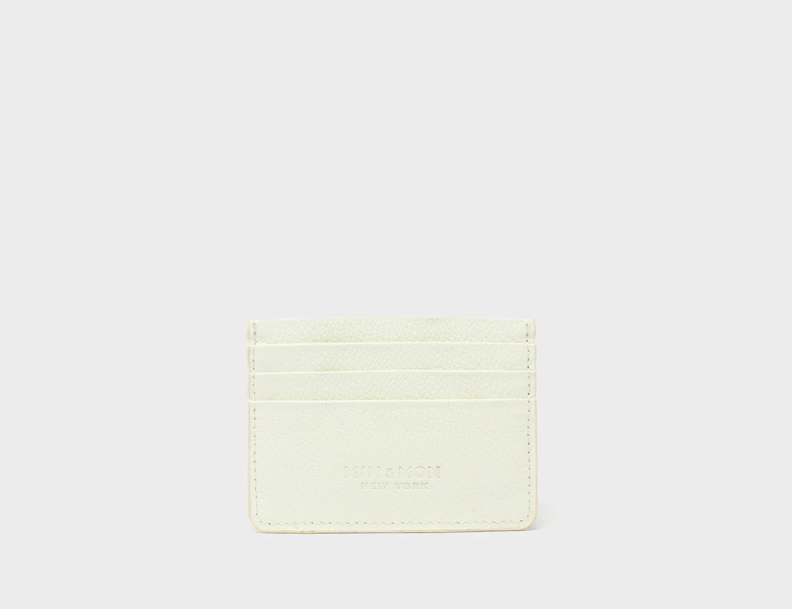 Filium Almond Leather Cardholder - Fuzzy Monster Applique - Back View