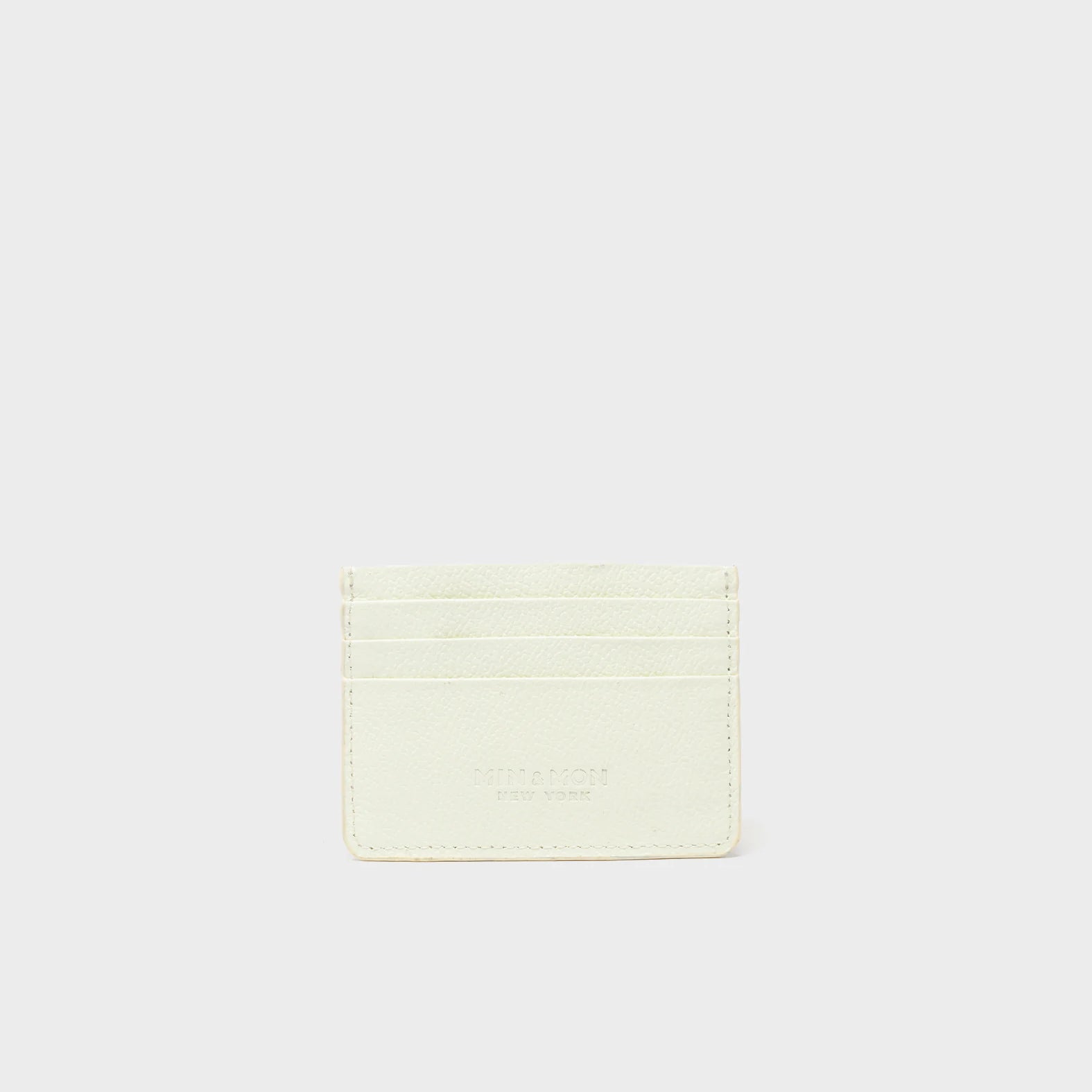 Filium Almond Leather Cardholder - Fuzzy Monster Applique - Back View