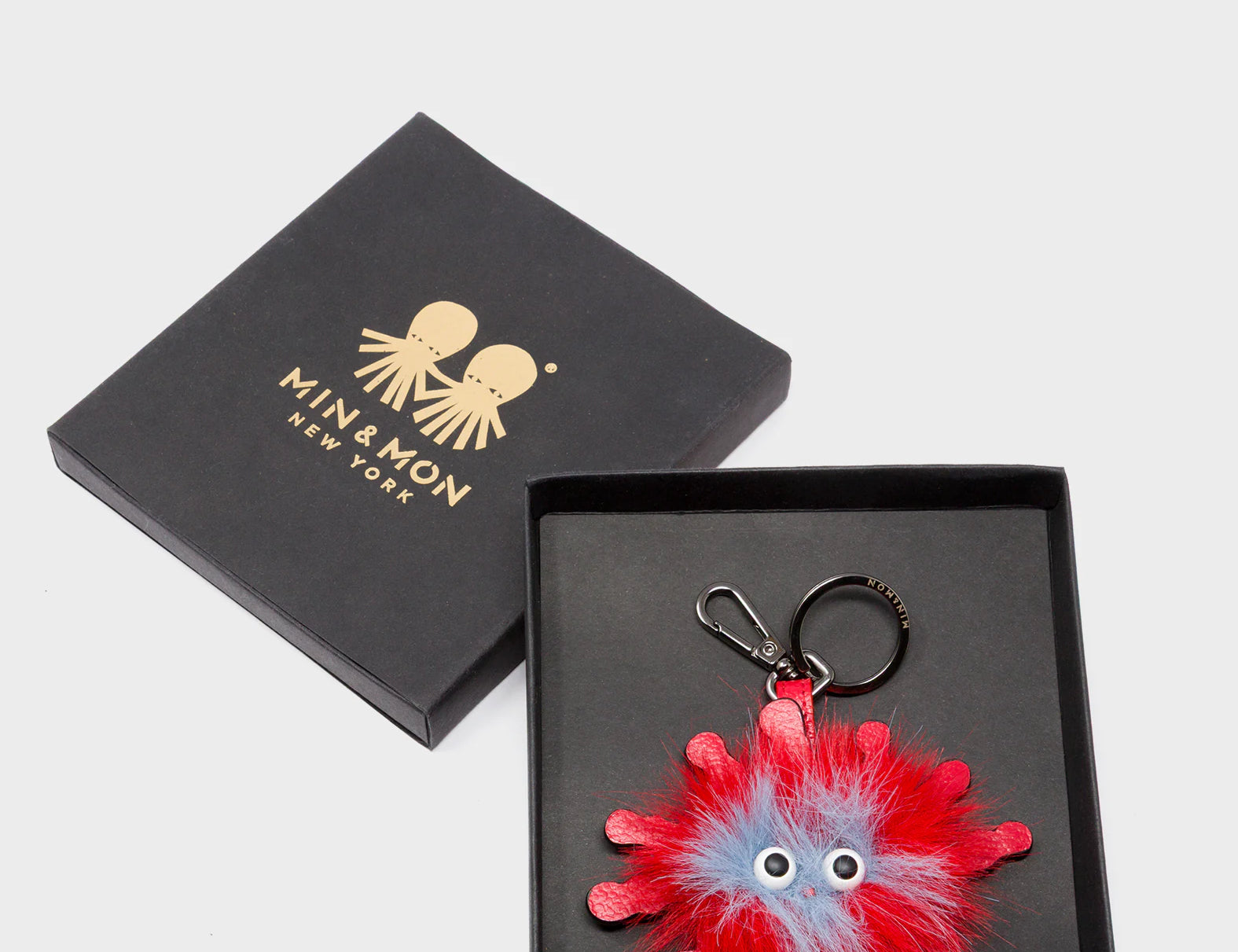 Velvoria Charm - Jester Red Leather Keychain - Package