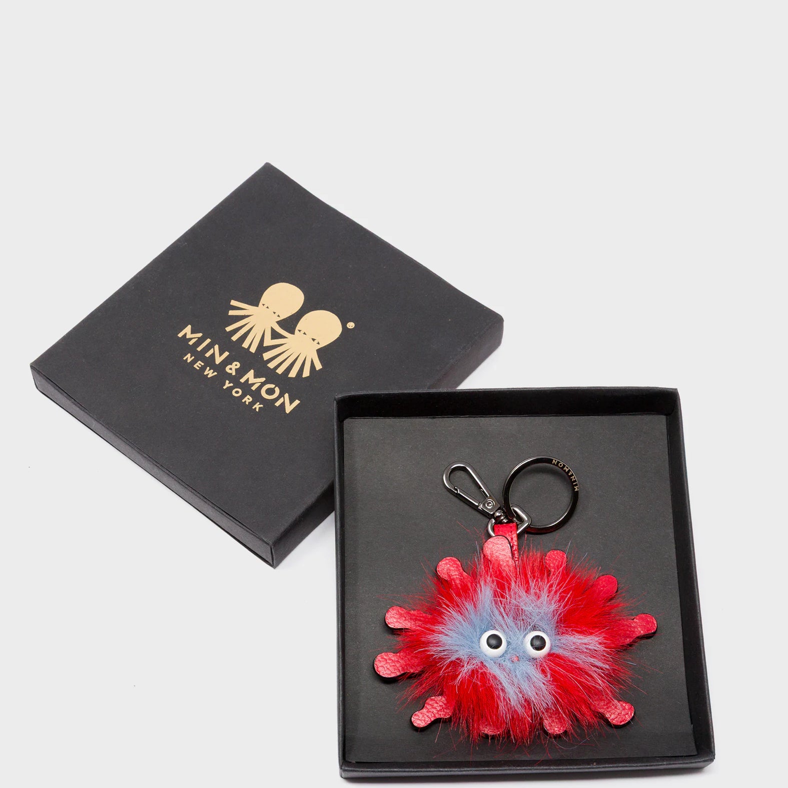 Velvoria Charm - Jester Red Leather Keychain - Package