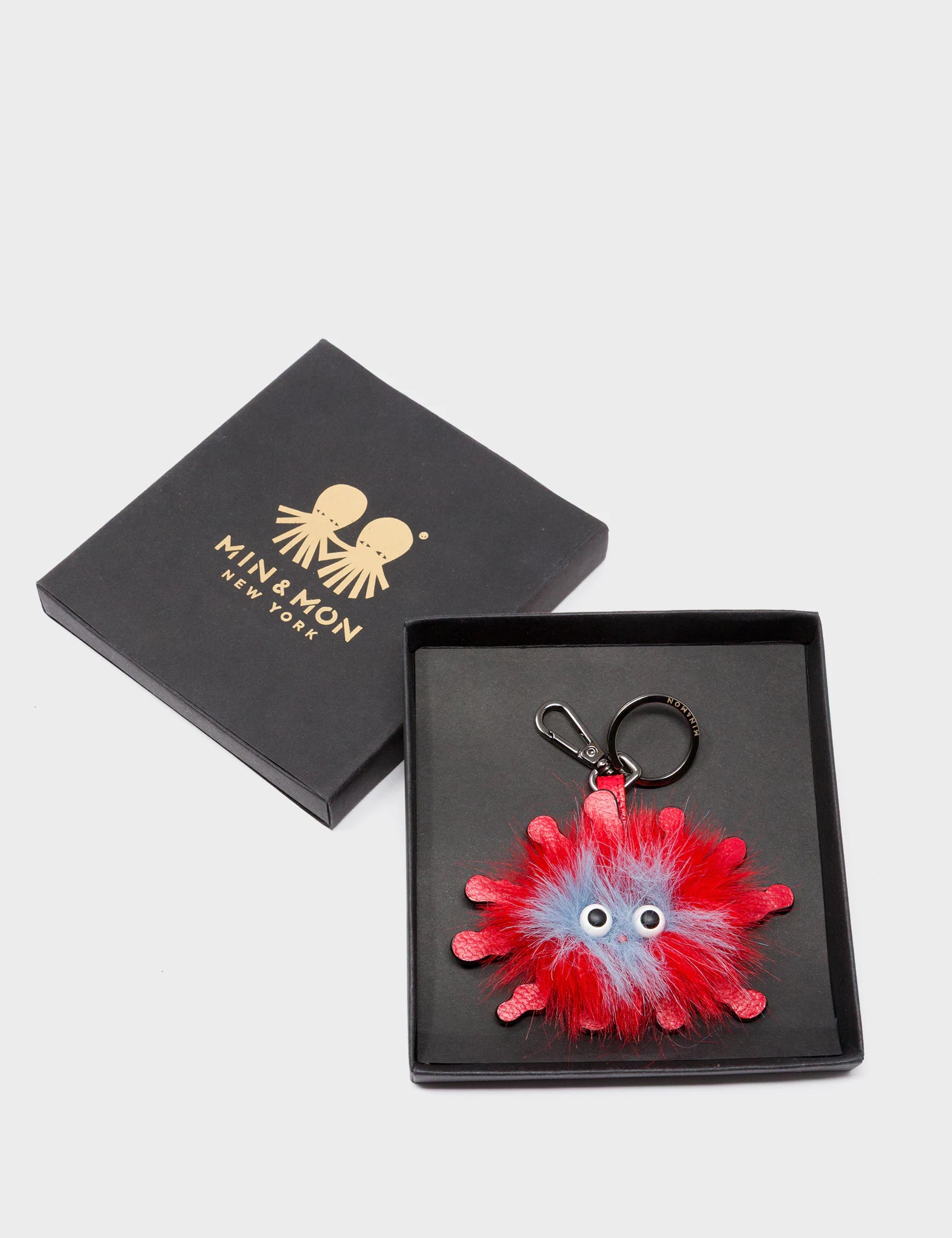 Velvoria Charm - Jester Red Leather Keychain - Package