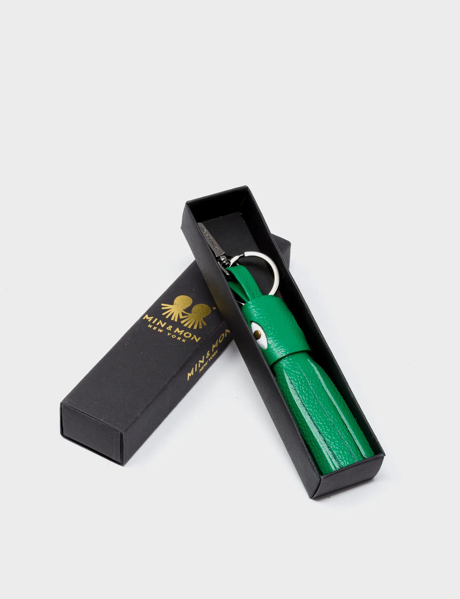 Callie Marie Hue Charm - Ireland Green Leather Keychain - package