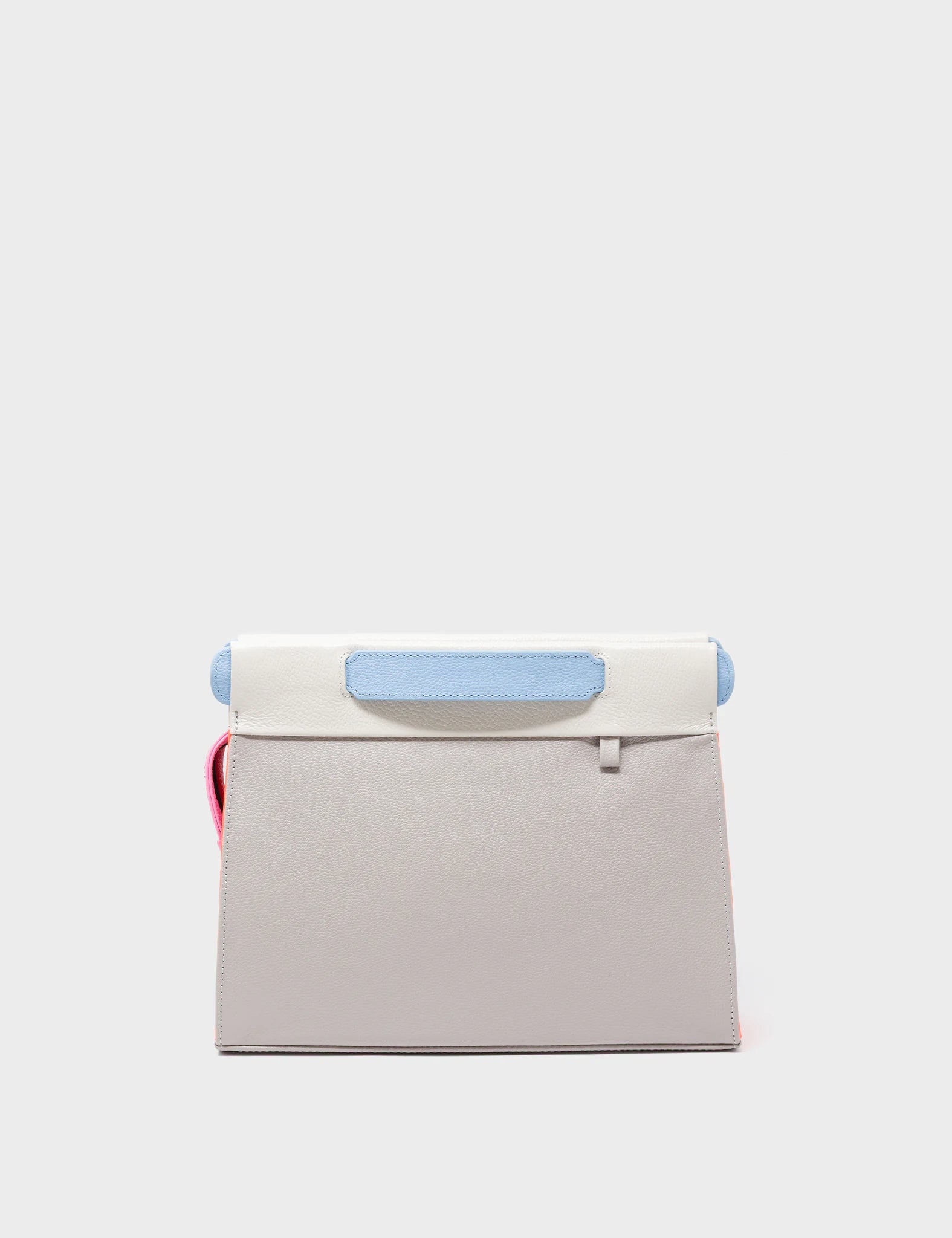 Vali Crossbody Small Gray Leather Bag - All Over Eyes Embroidery - Front View