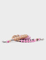 Detachable Shoulder Strap - Black, Fuchsia and Pink Handwoven Paracord - Main View