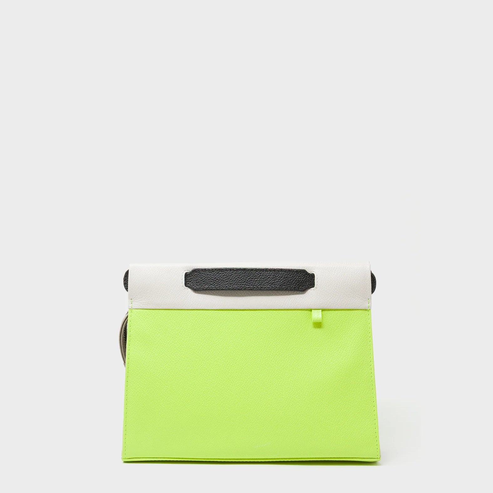 Vali Crossbody Sharp Green Leather Bag - All Over Eyes Embroidery - Front View