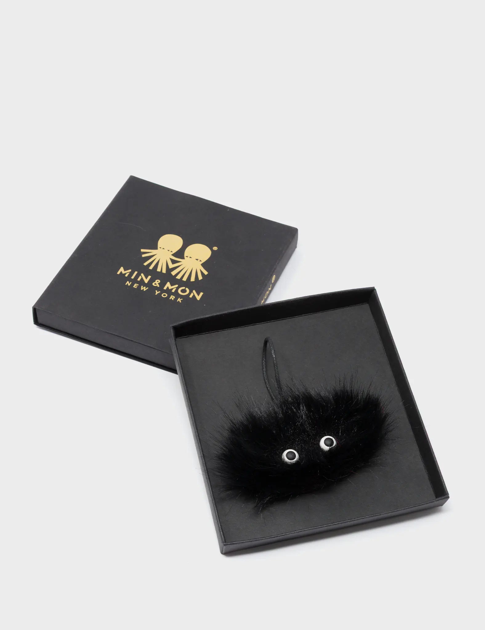 Tree Ornament - Black Fuzzy Monster - Package