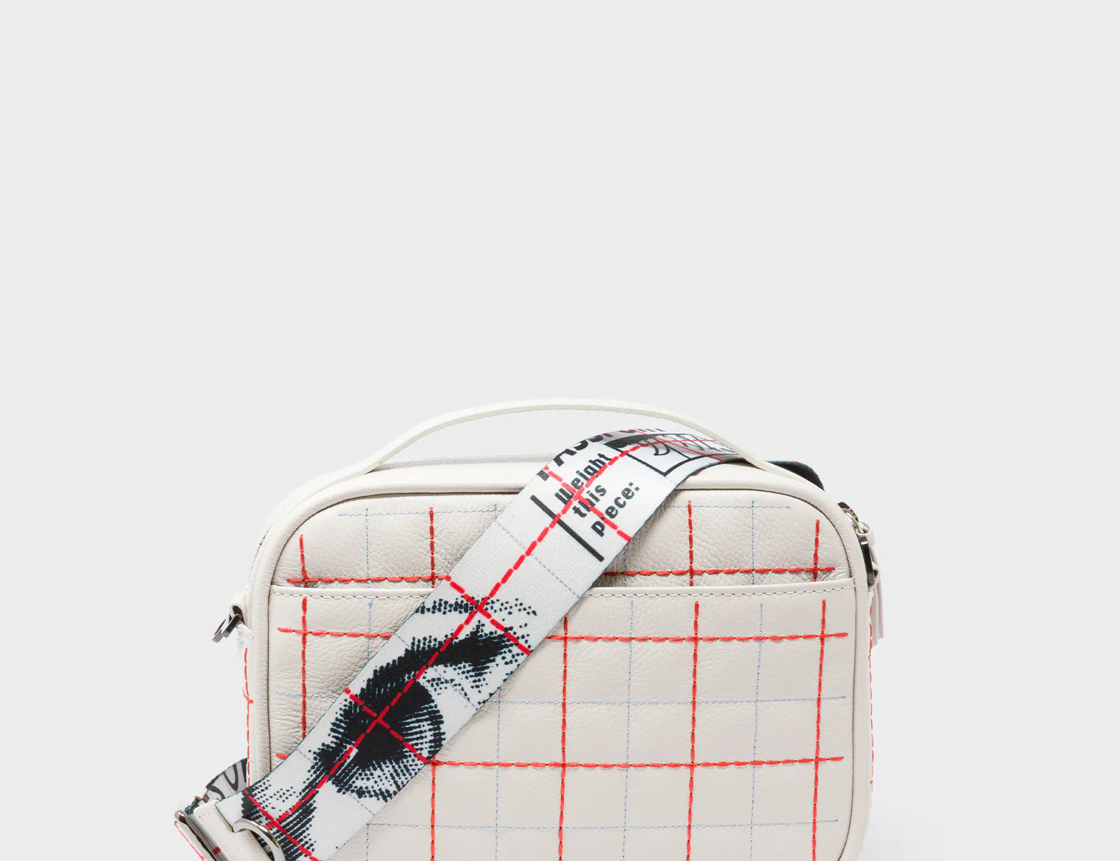 Verto Cream Leather Crossbody Bag - Lovestich Design - Back View