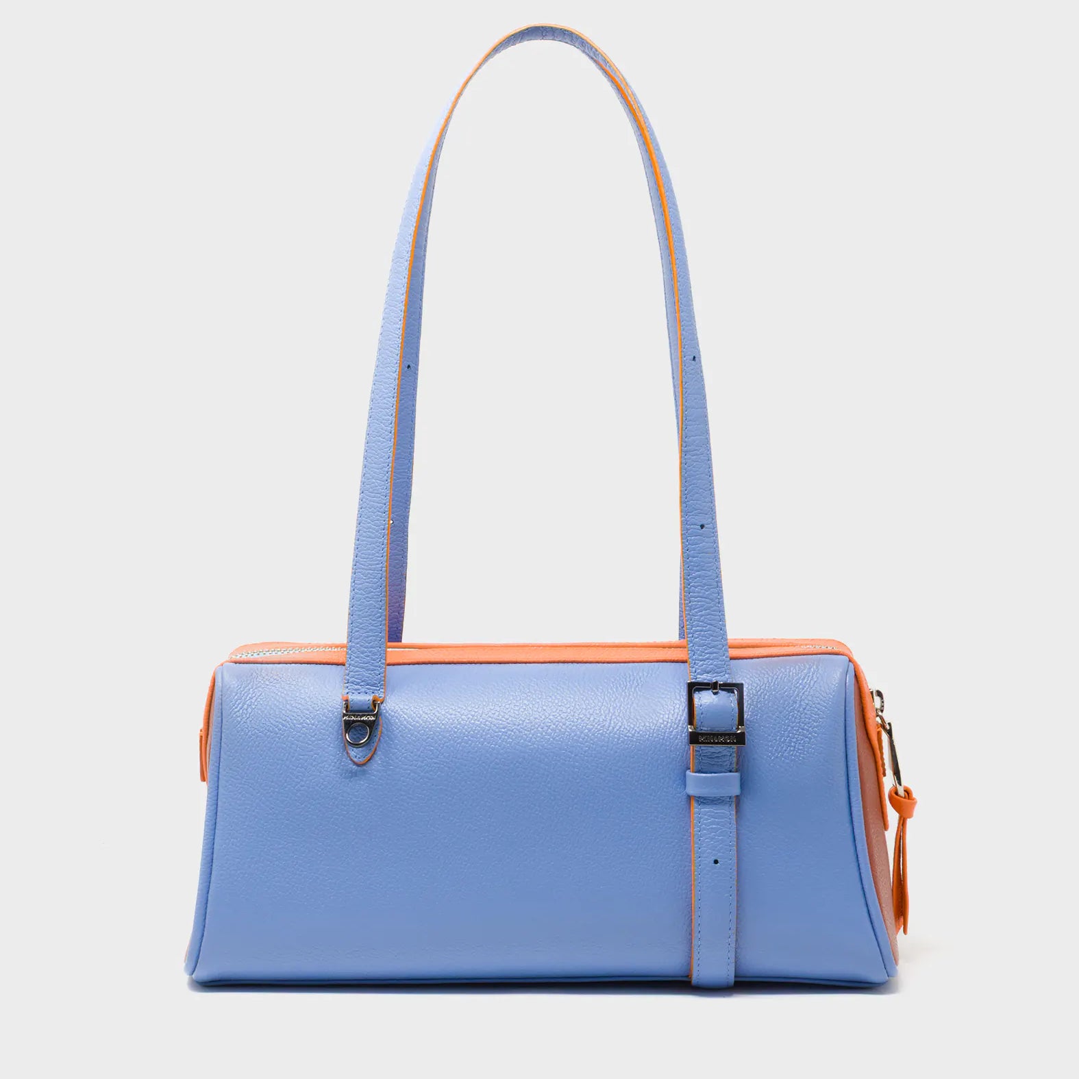 Esther Vista Blue Satchel Mini Bag - Retro Tiger Embroidery - Back View