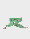 Detachable Green Leather Shoulder Strap - All Over Eyes Embroidery